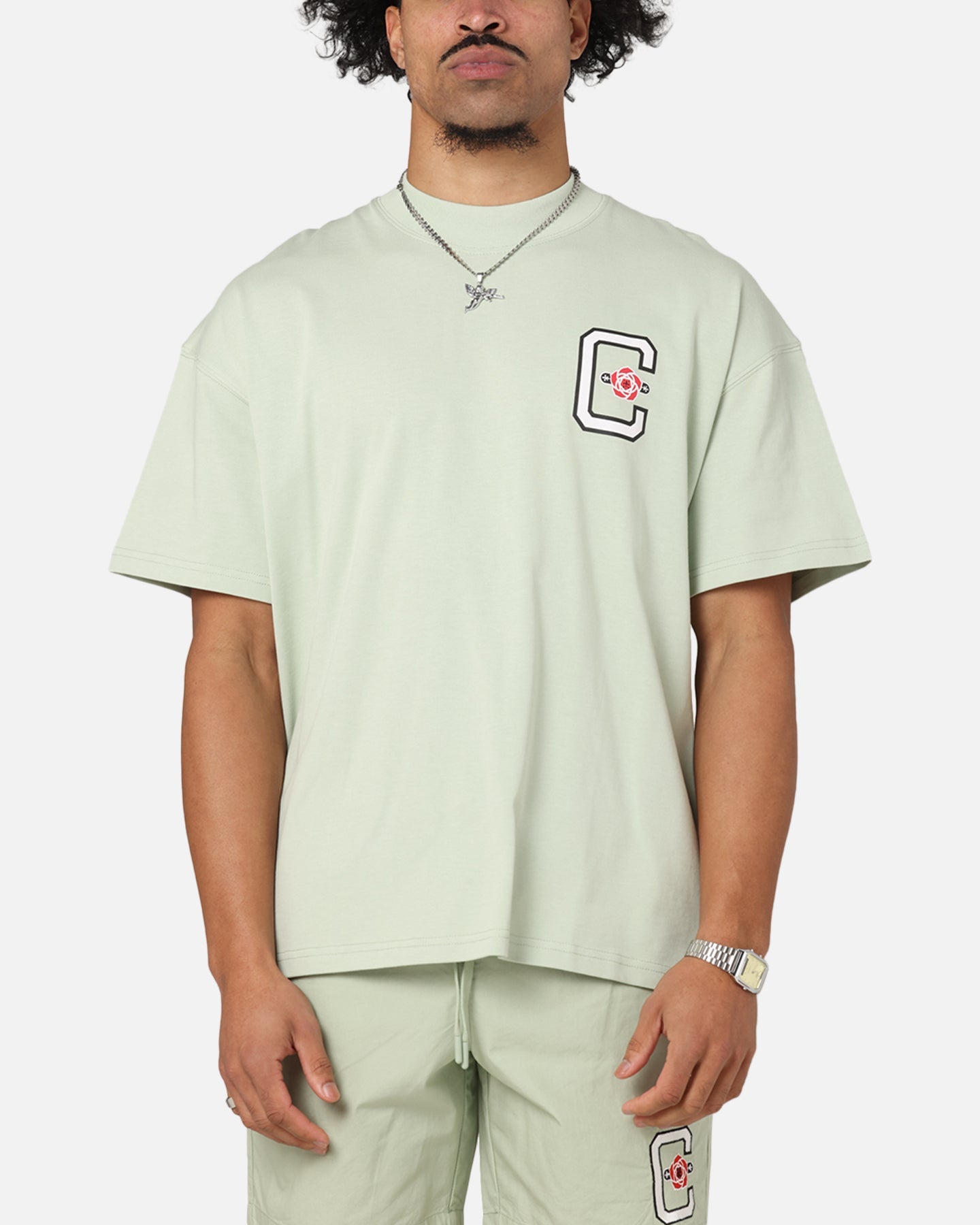 Carre Rose Oversized T-Shirt Sage
