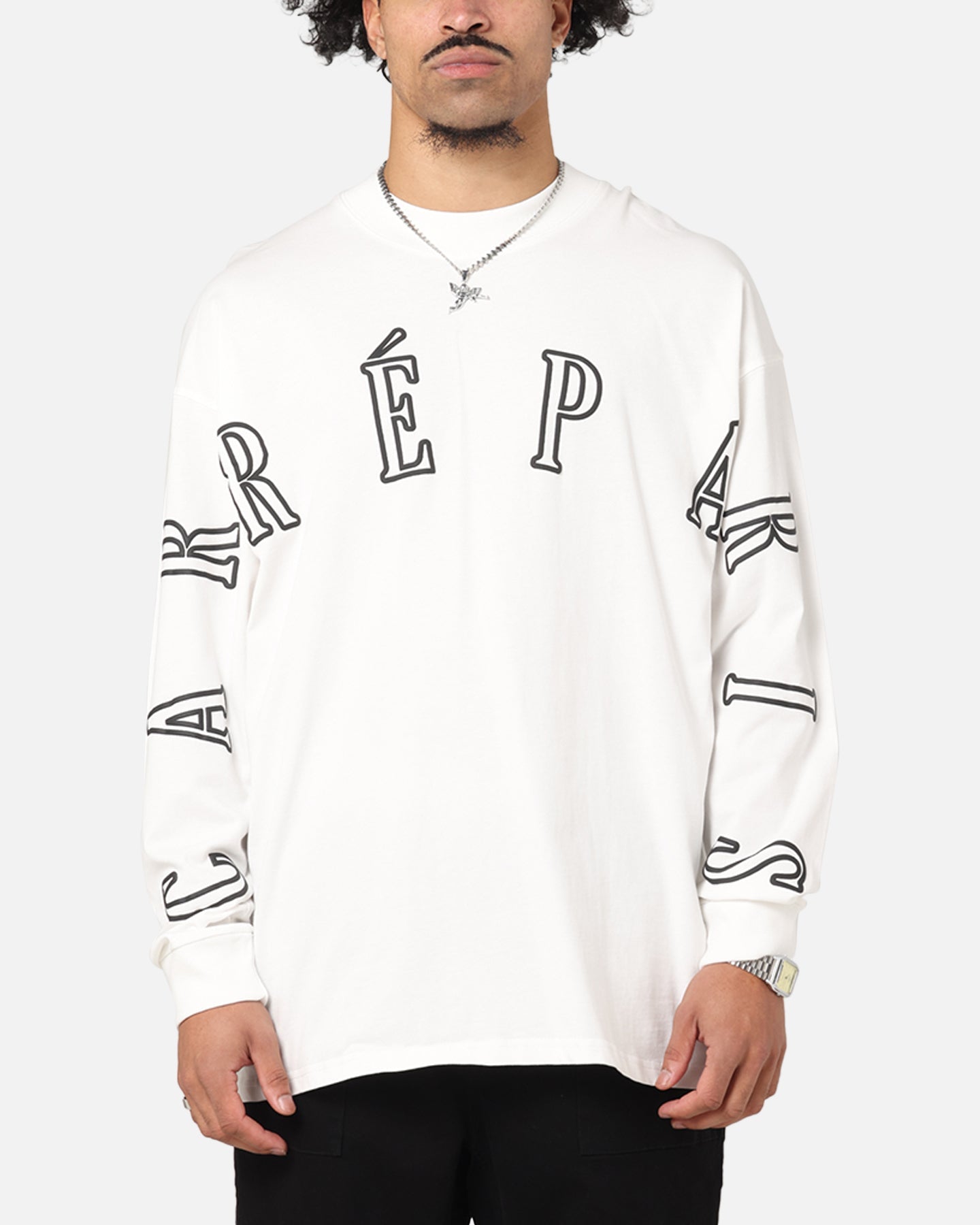 Carre Global Oversized Long Sleeve T-Shirt Off White