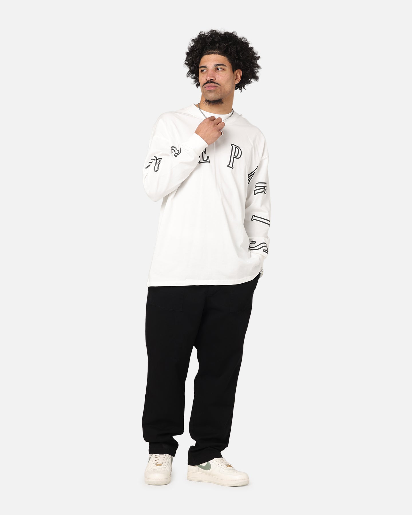 Carre Global Oversized Long Sleeve T-Shirt Off White