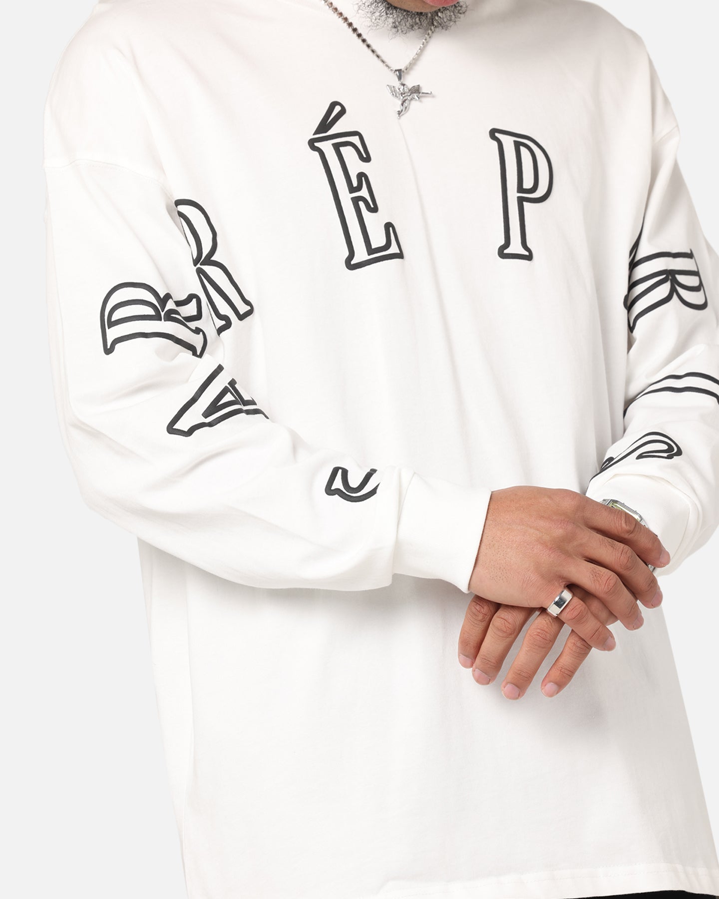 Carre Global Oversized Long Sleeve T-Shirt Off White