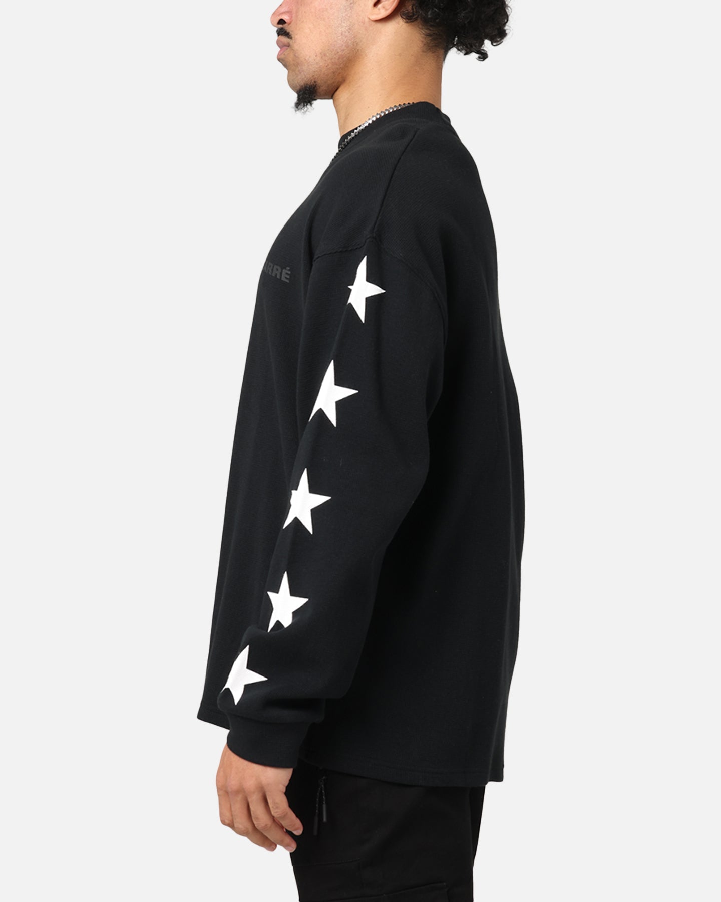 Carre Waffle Workwear Long Sleeve T-Shirt Black
