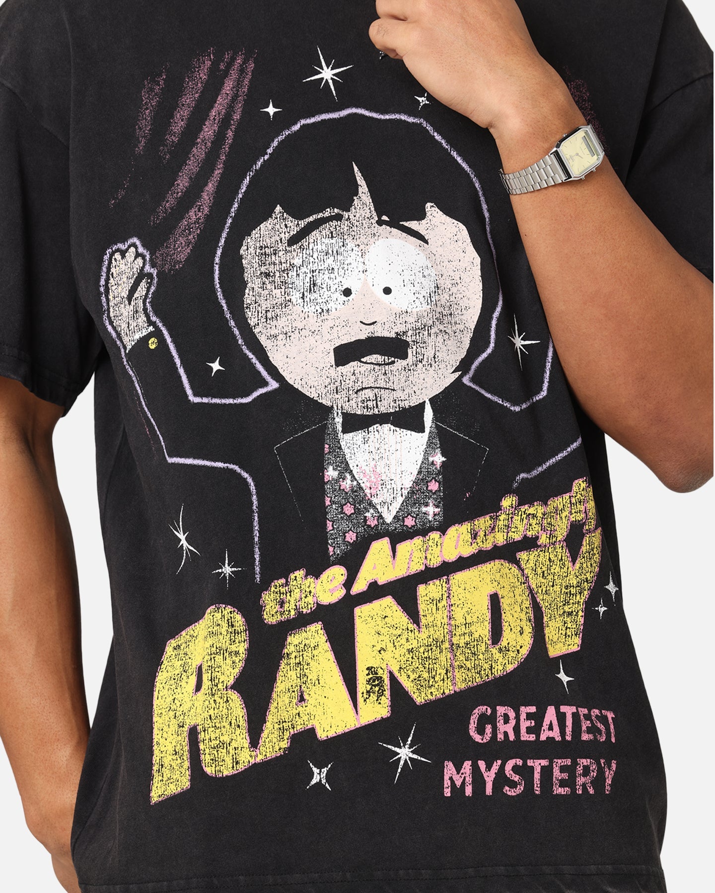 73 Studio X South Park The Amazing Randy Vintage T-Shirt Black Acidwash