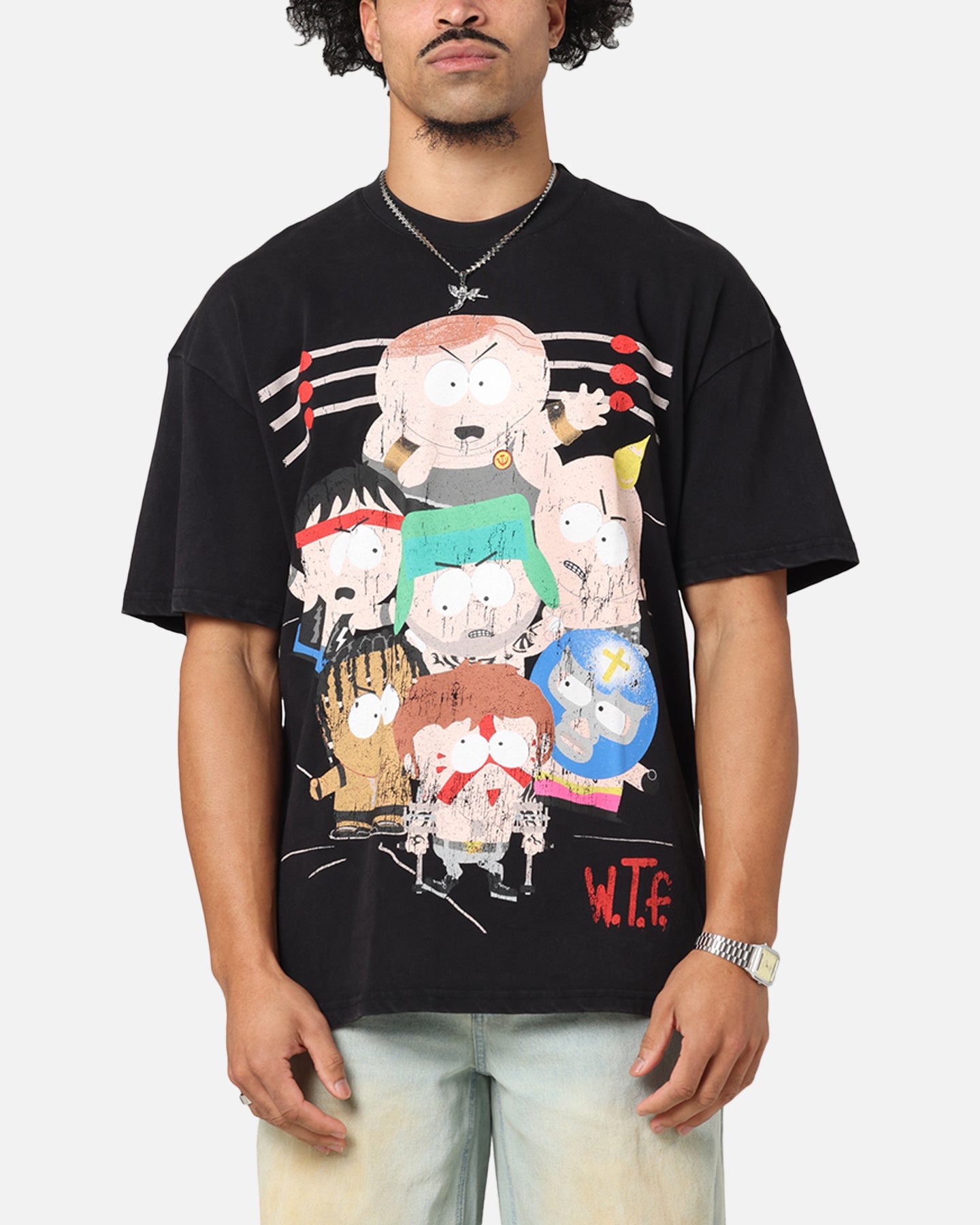 73 Studio X South Park WTF Vintage T-Shirt Black Acidwash
