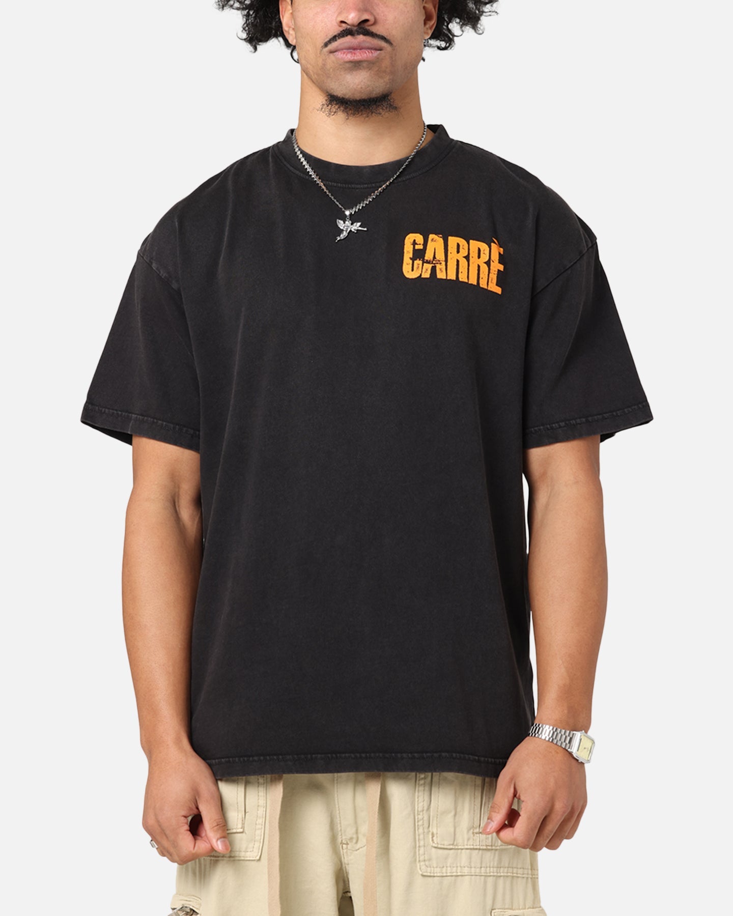 Carre Trenches T-Shirt Black Acidwash