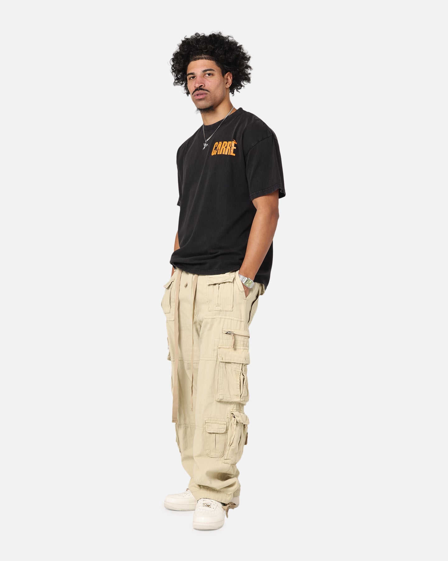 Carre Trenches T-Shirt Black Acidwash