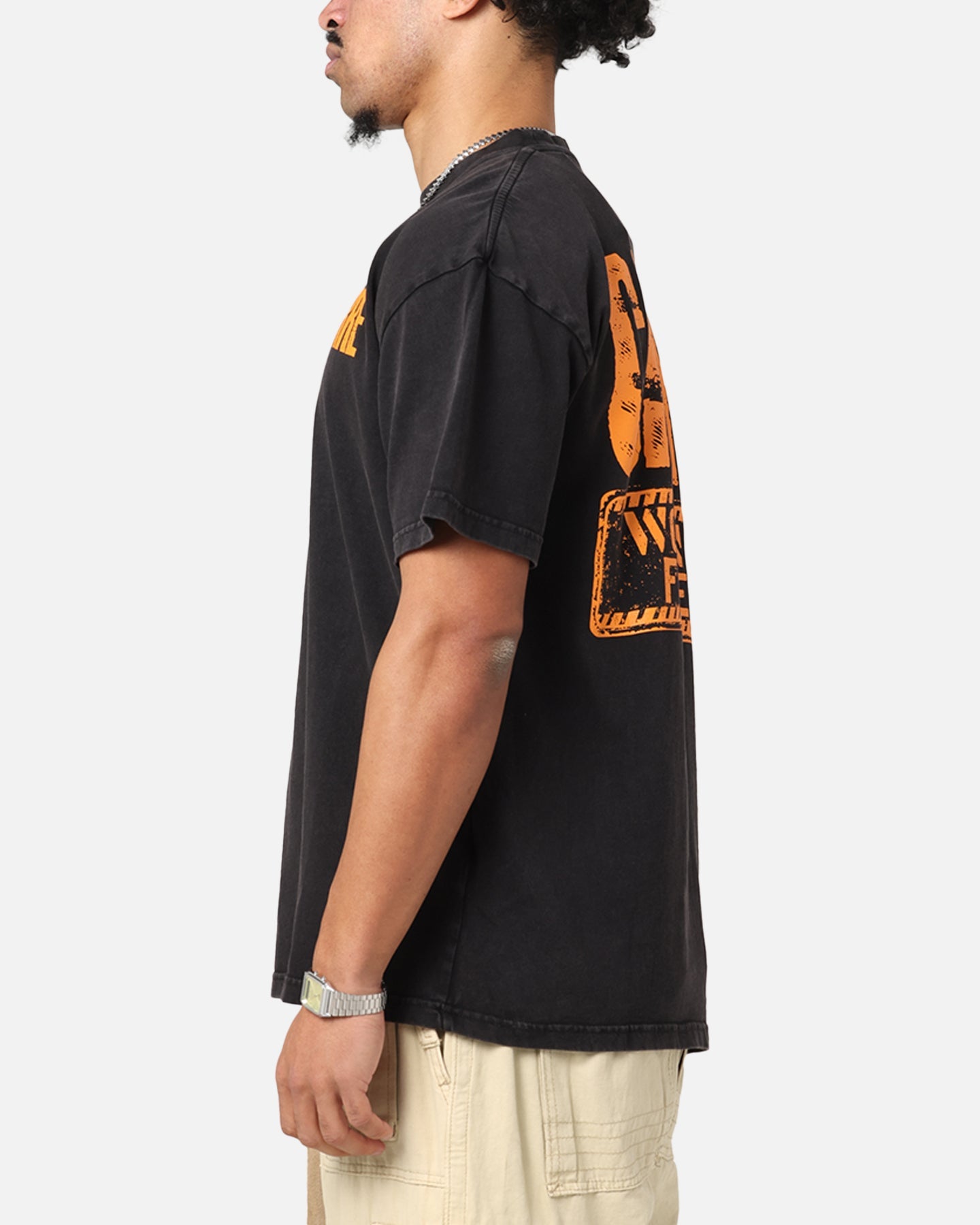 Carre Trenches T-Shirt Black Acidwash