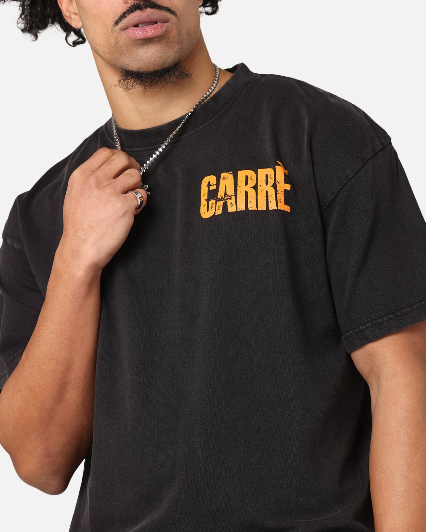 Carre Trenches T-Shirt Black Acidwash