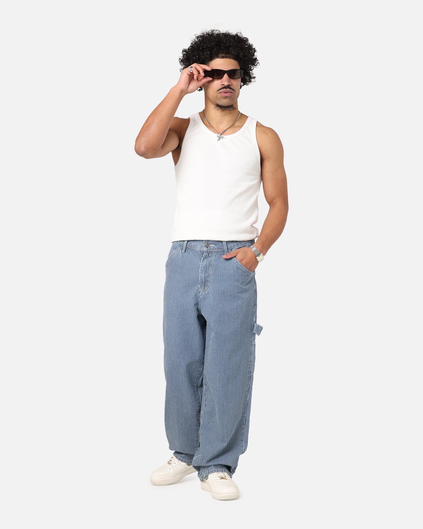 XXIII Striped Work Pant Navy Stripe