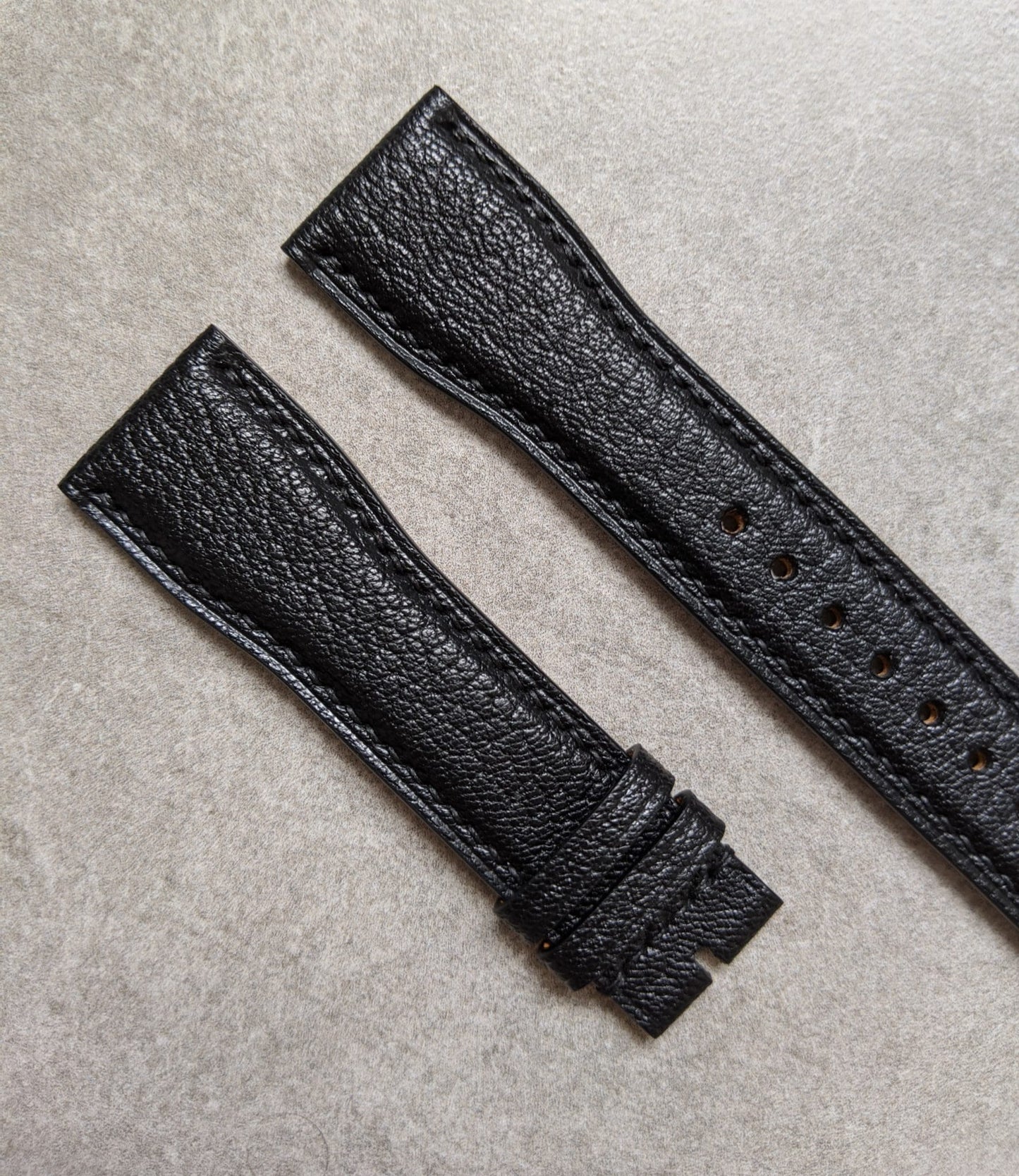 Alran Chevre Goatskin IWC Pilot Style Strap - Black