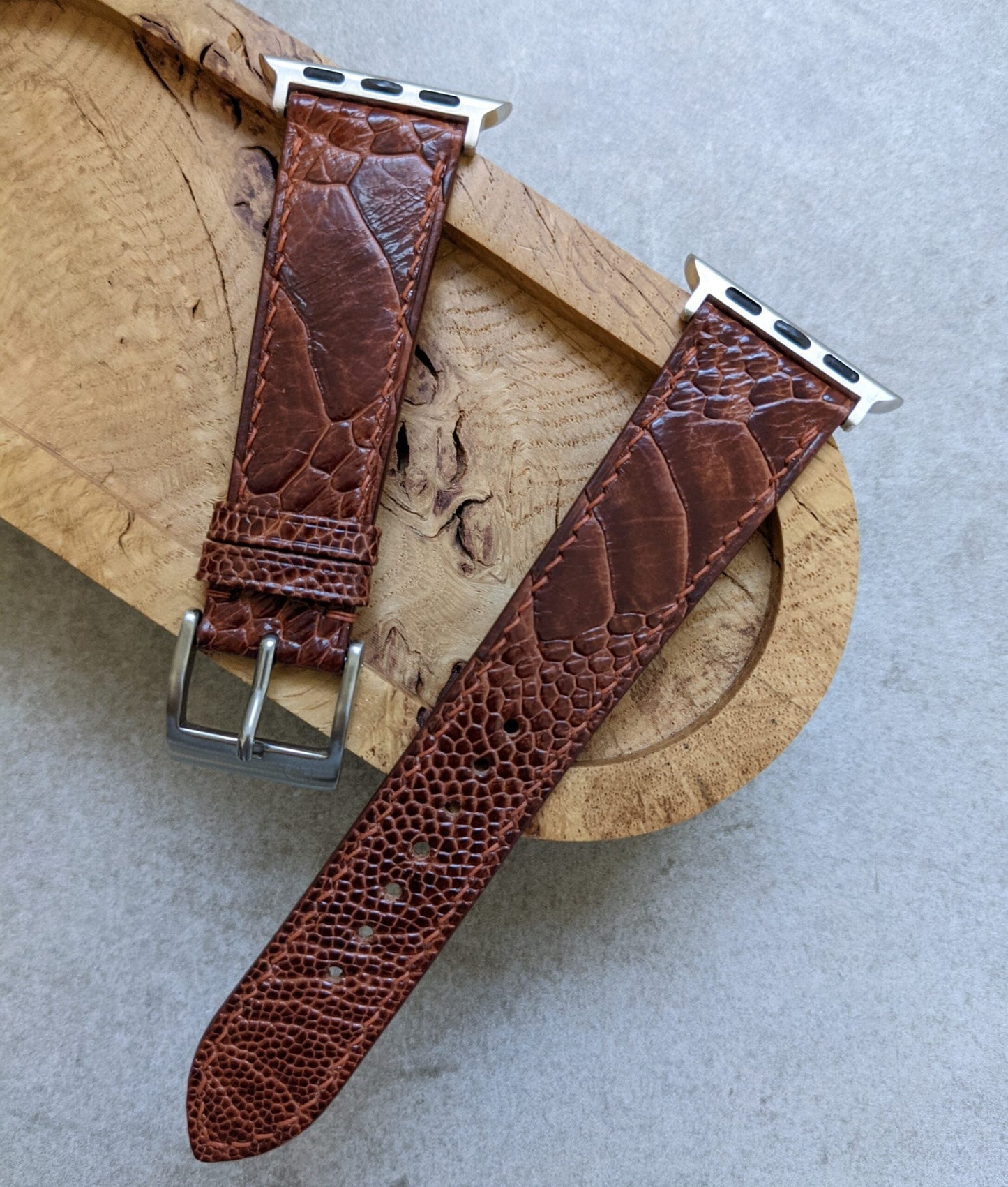 Apple Watch Strap - Ostrich Shin Cognac