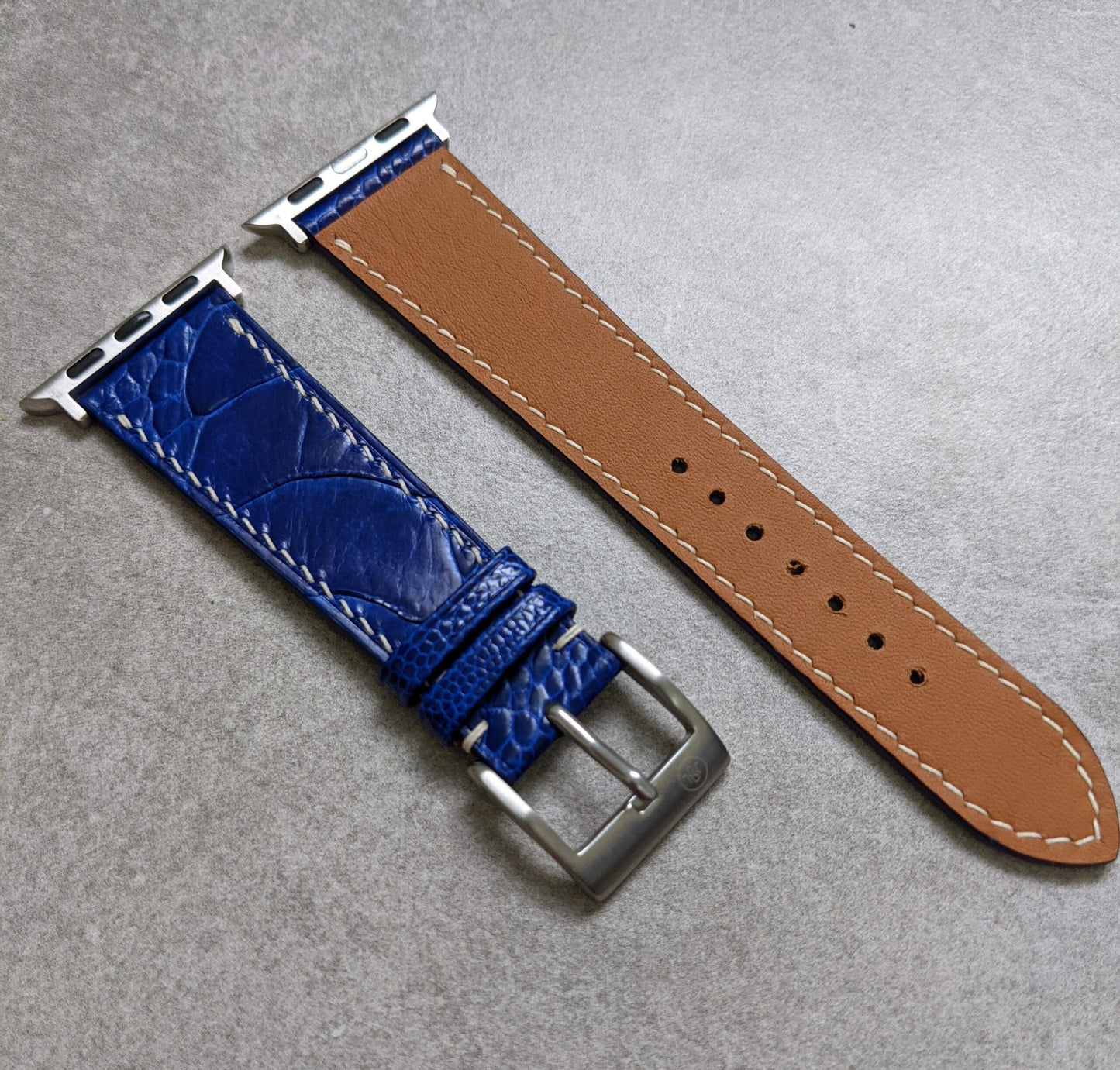 Apple Watch Strap - Ostrich Shin Electric Blue
