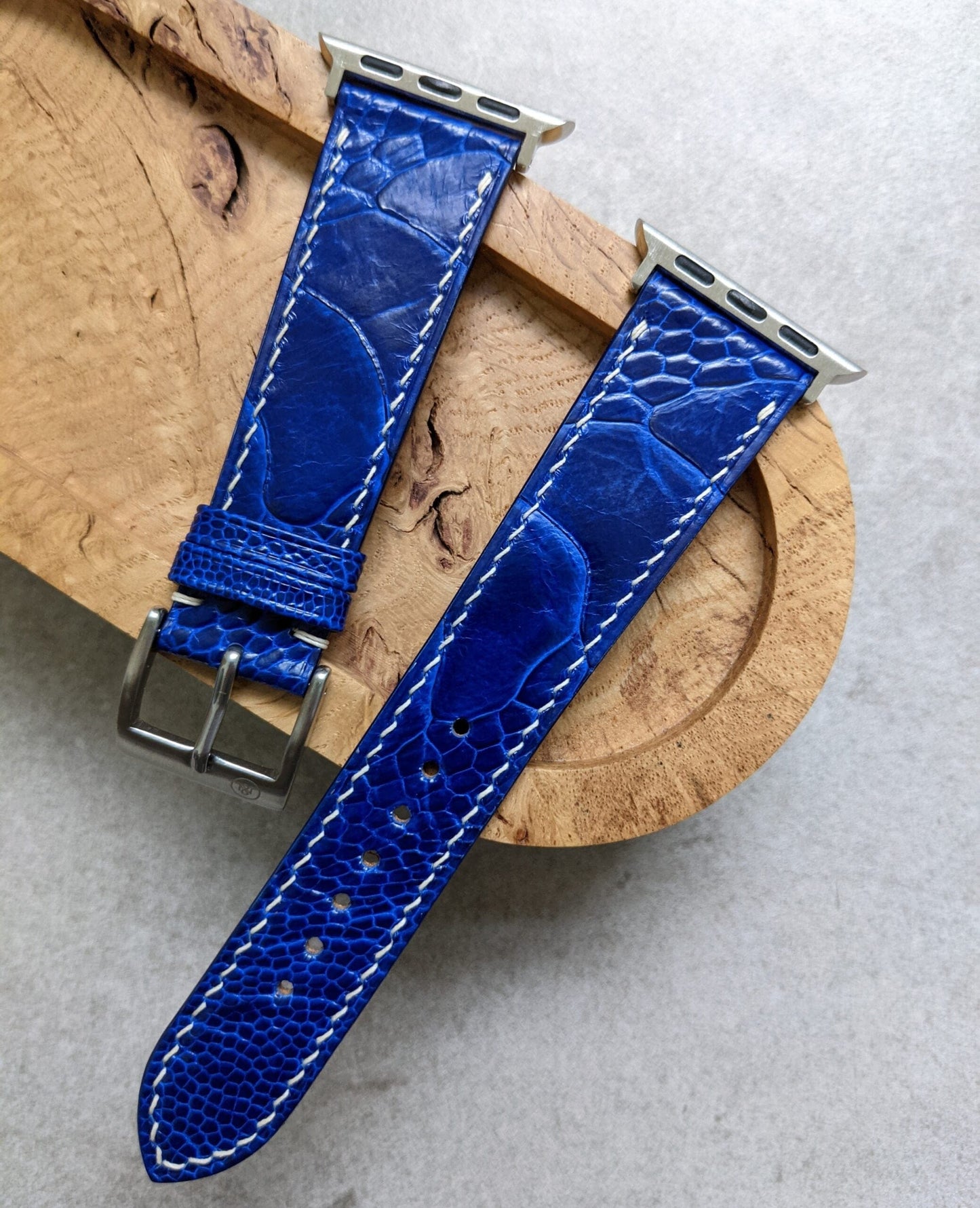 Apple Watch Strap - Ostrich Shin Electric Blue