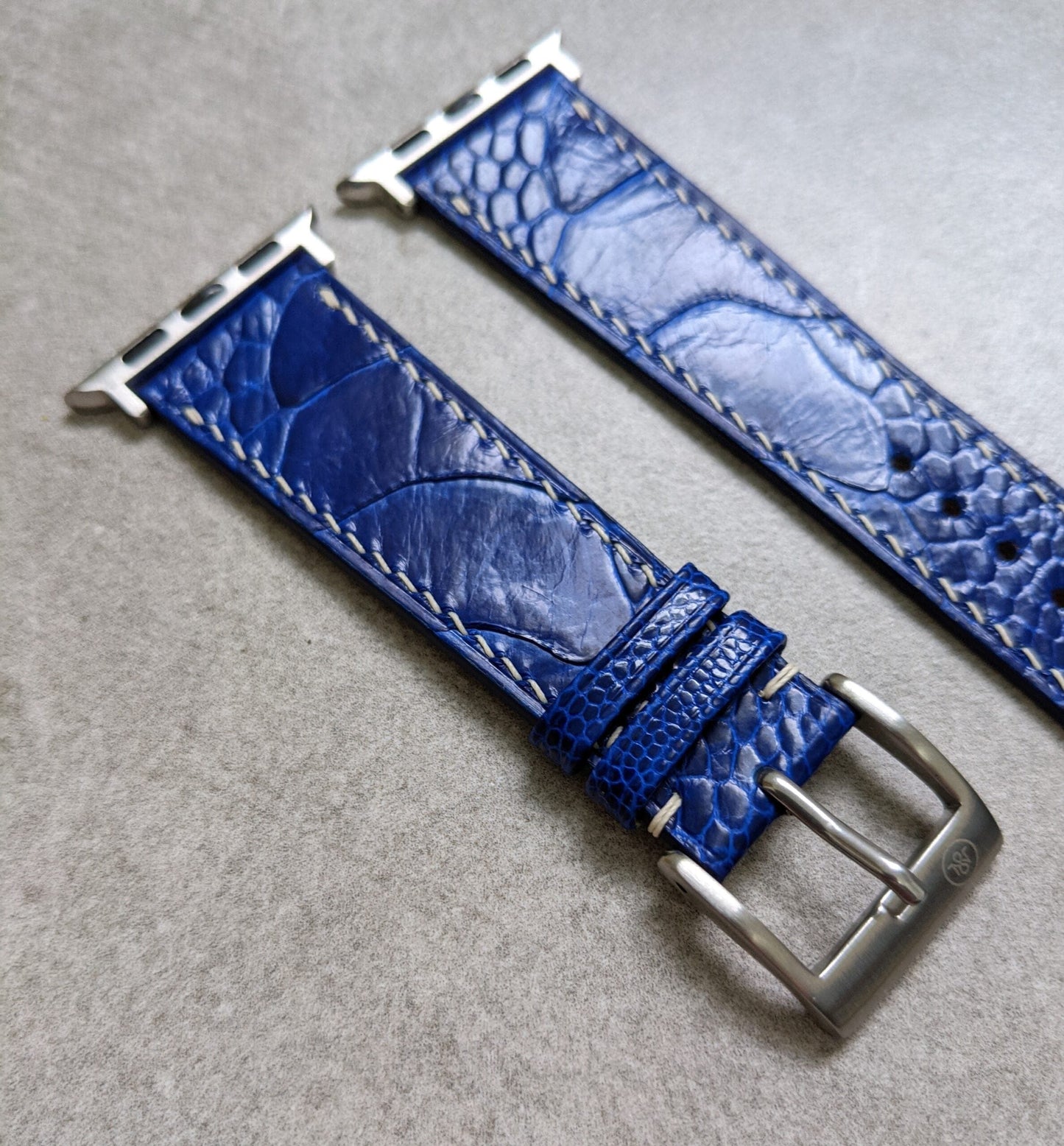 Apple Watch Strap - Ostrich Shin Electric Blue