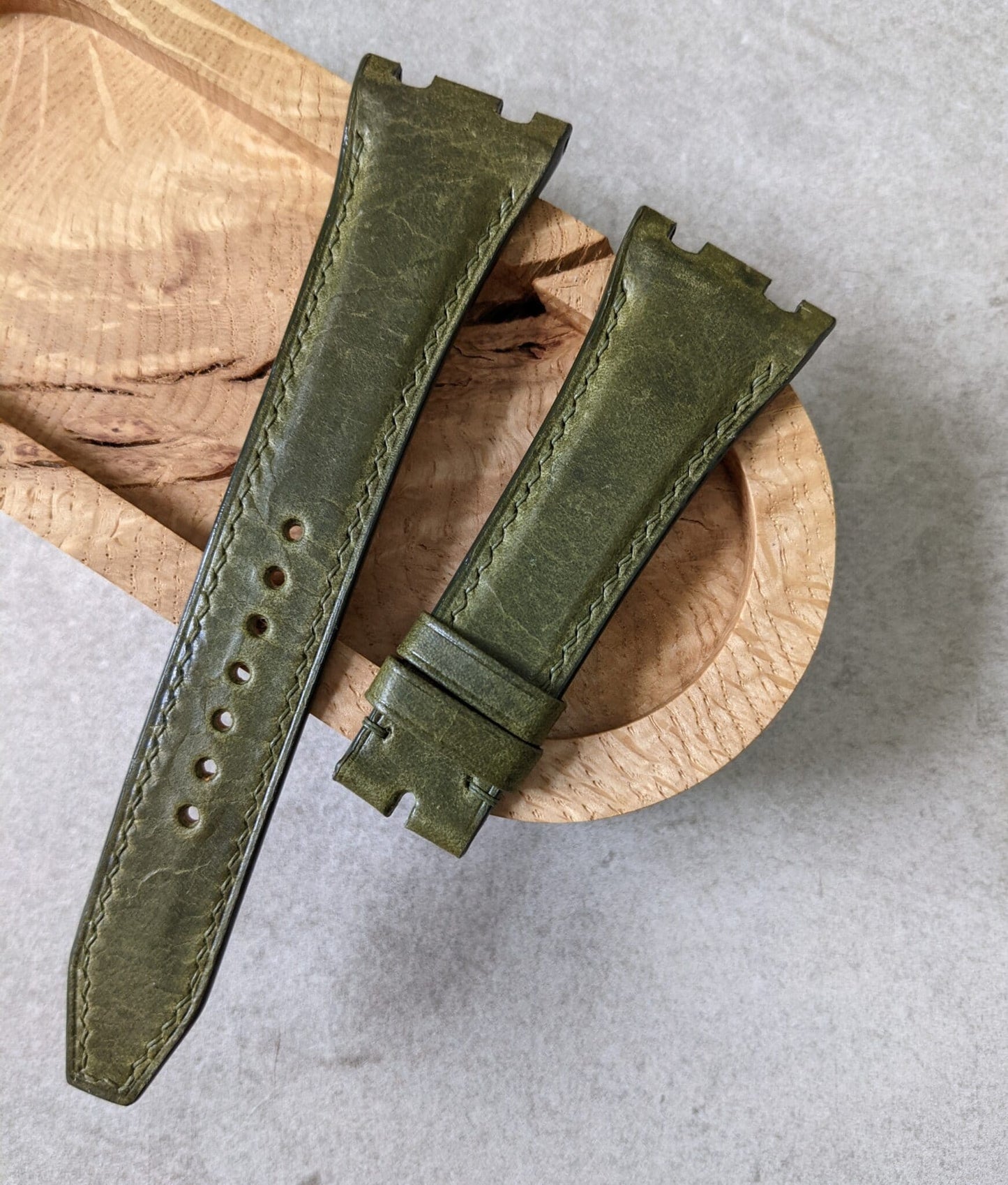 Audemars Piguet Badalassi Wax Calfskin Strap - Olive