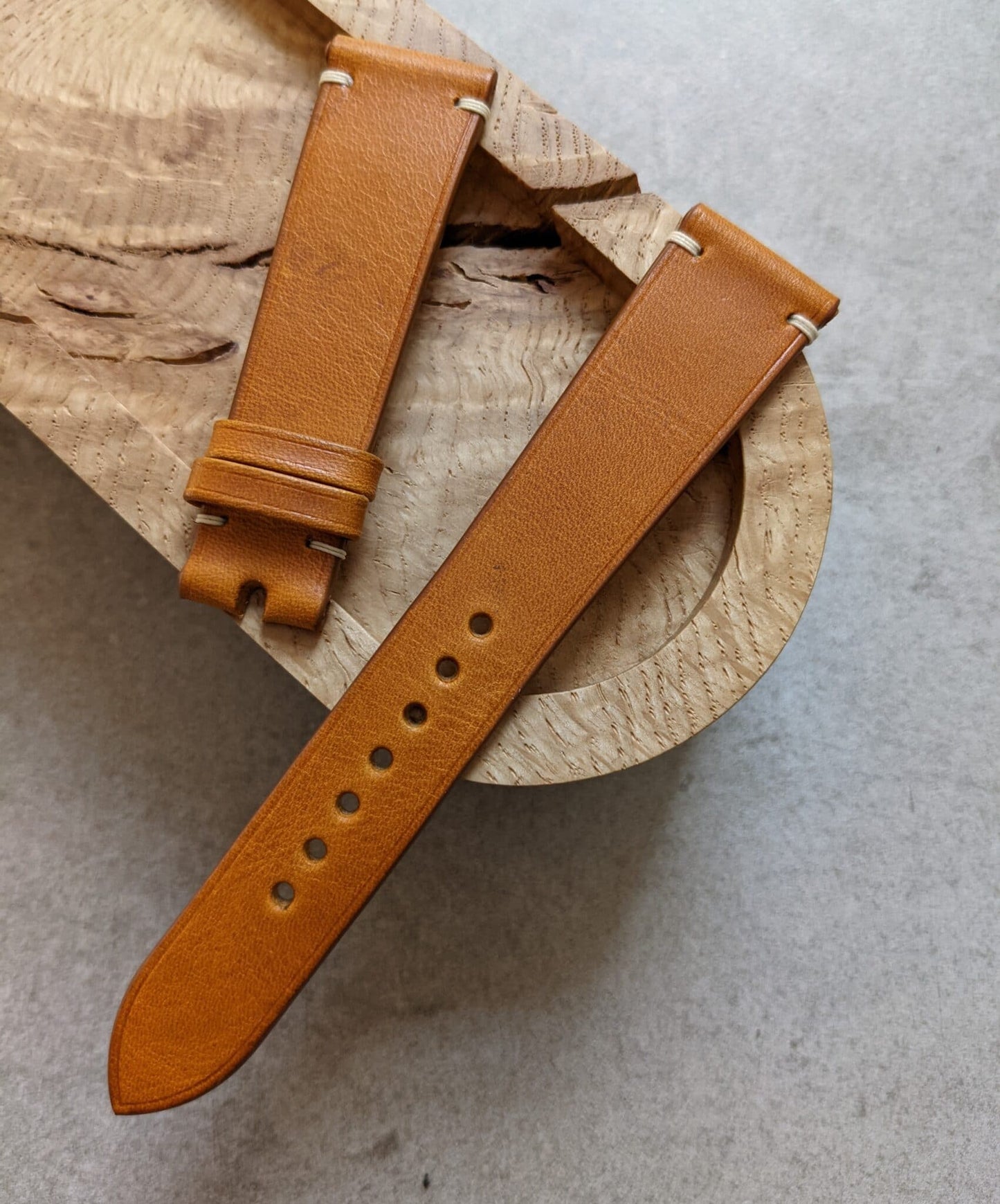 Badalassi Wax Minimal Stitch Strap - Golden Tan