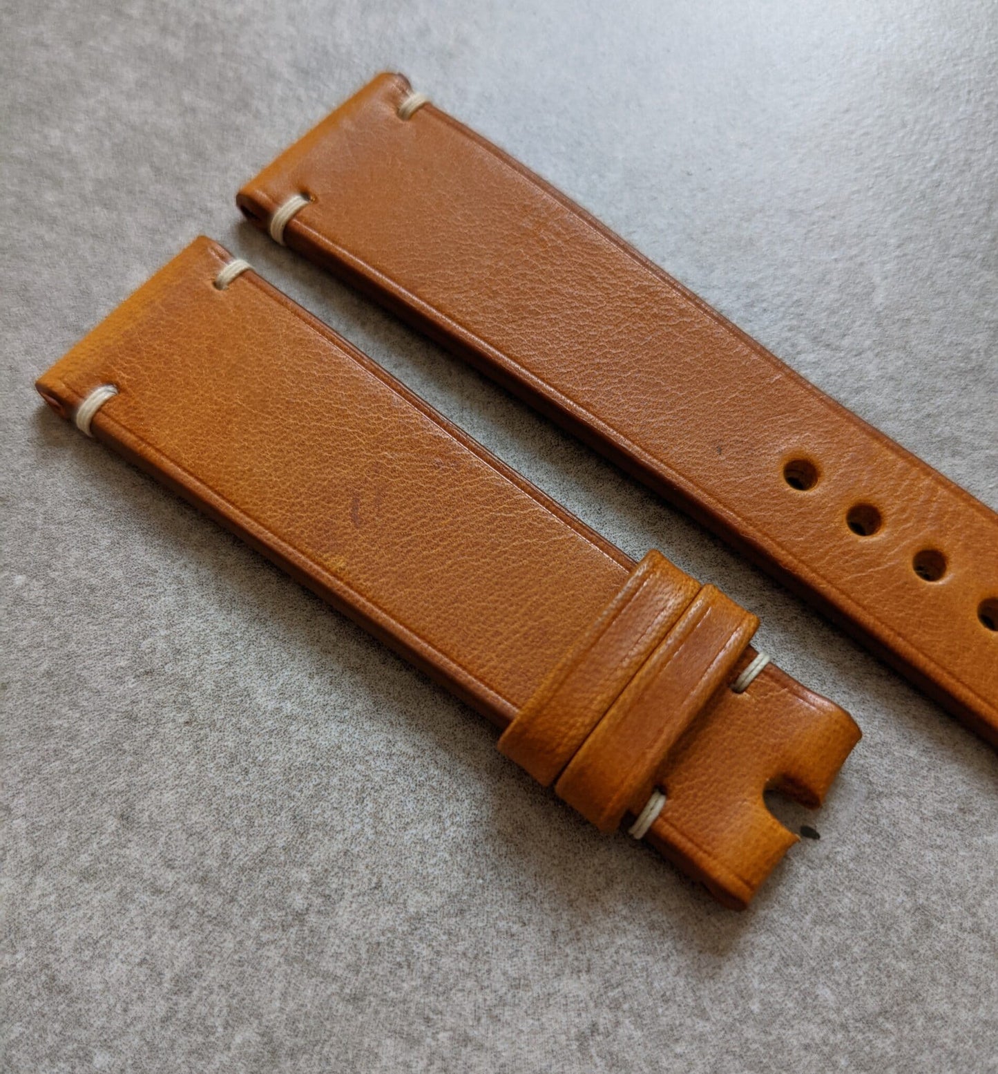Badalassi Wax Minimal Stitch Strap - Golden Tan