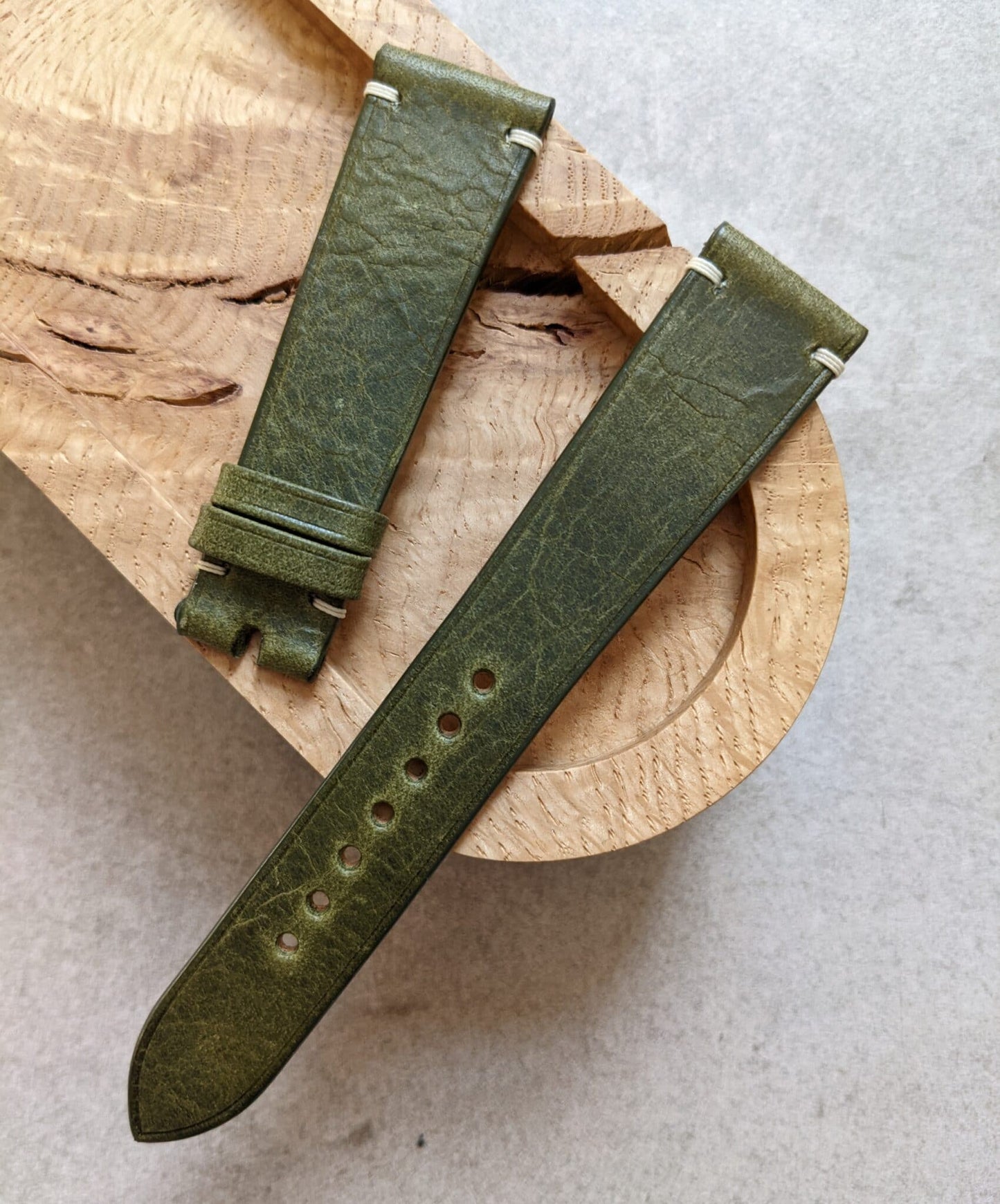 Badalassi Wax Minimal Stitch Strap - Olive