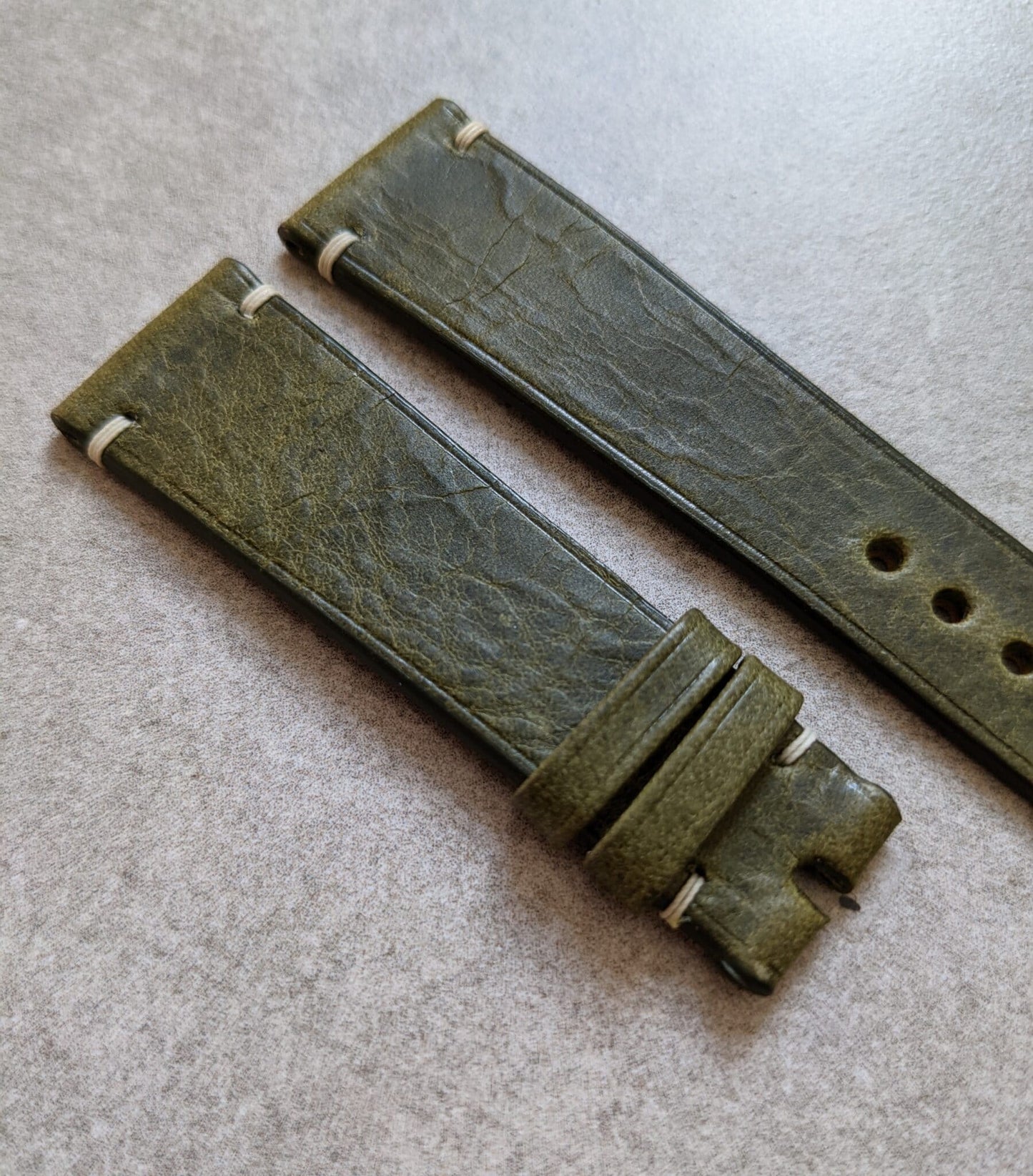 Badalassi Wax Minimal Stitch Strap - Olive