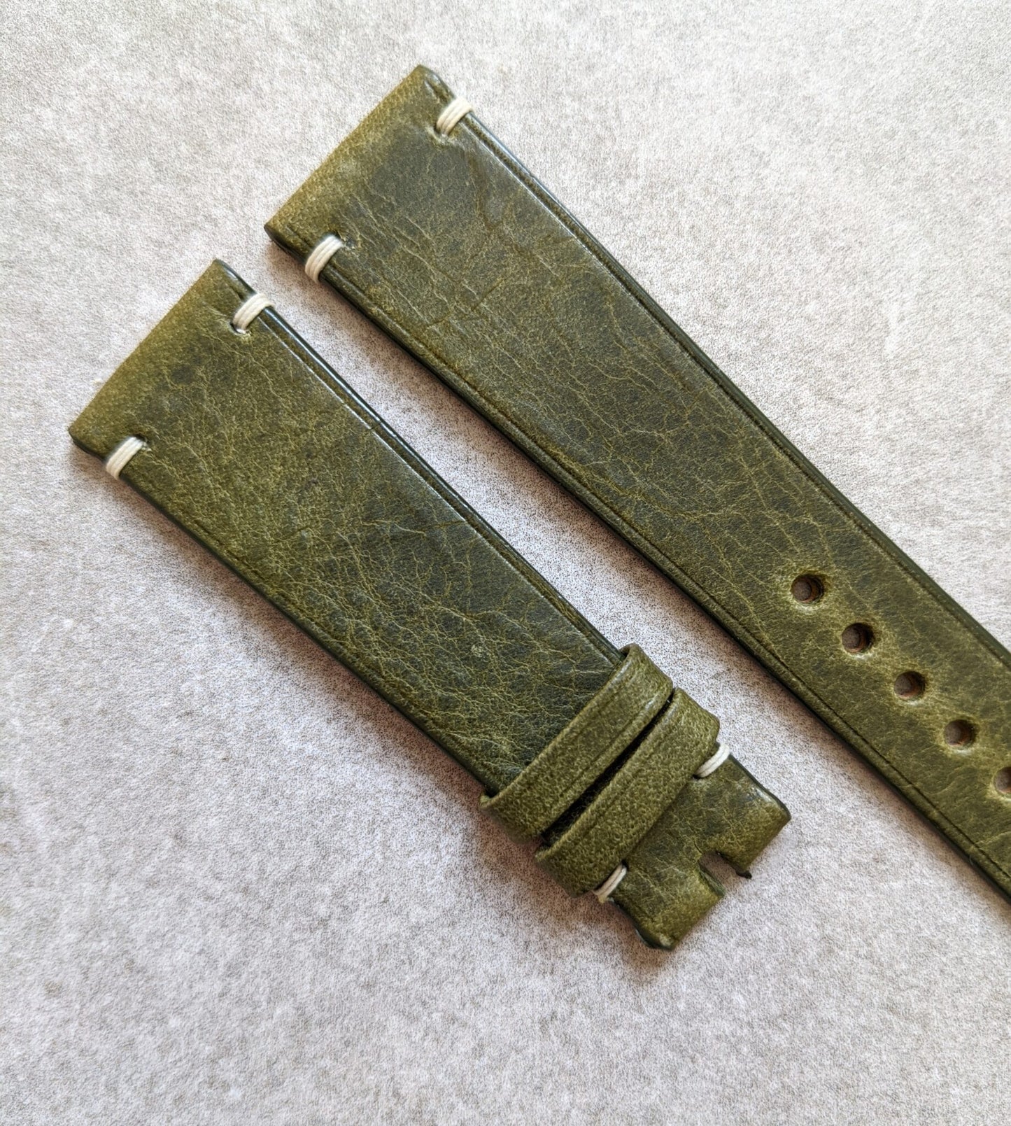 Badalassi Wax Minimal Stitch Strap - Olive