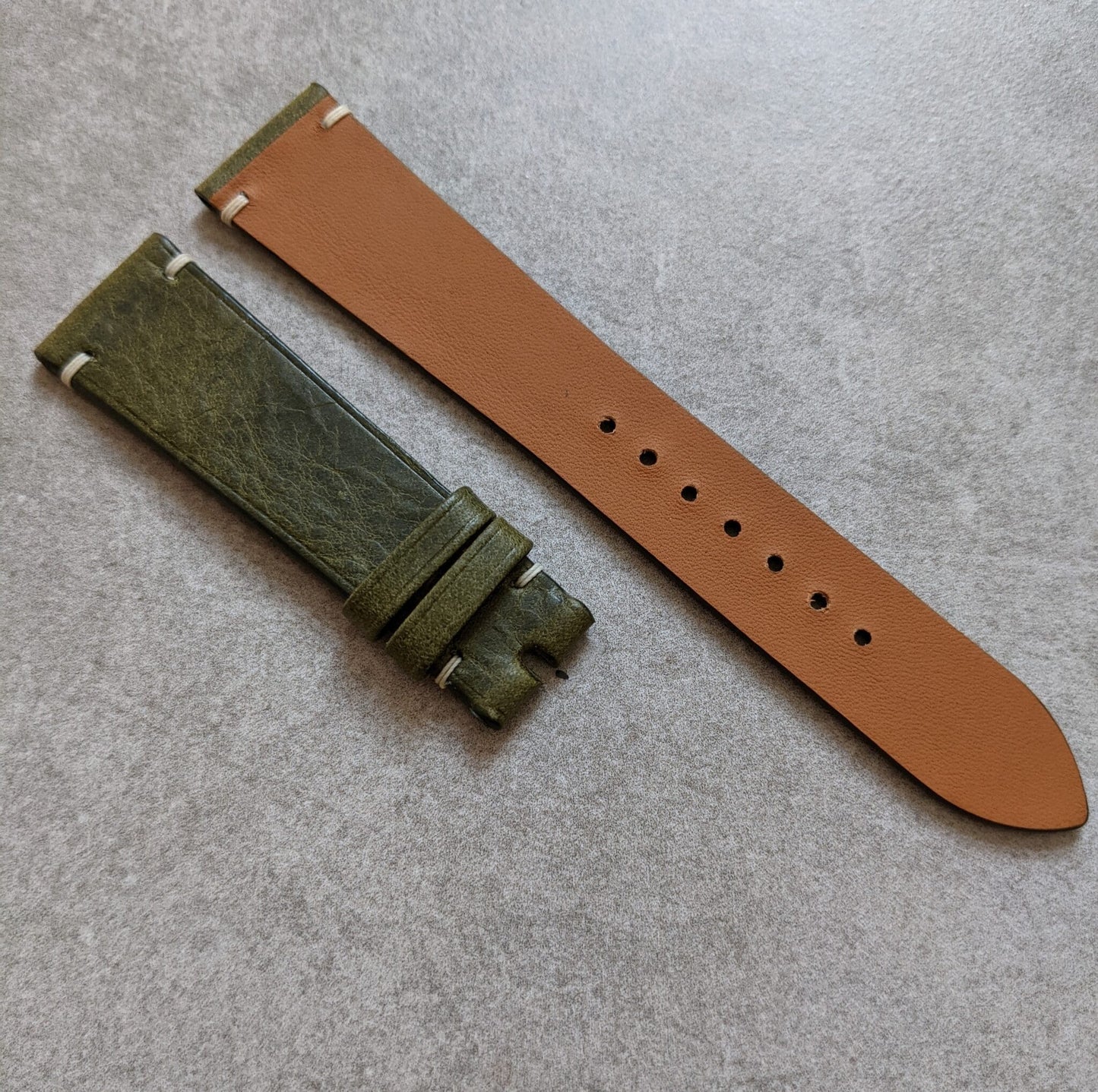Badalassi Wax Minimal Stitch Strap - Olive