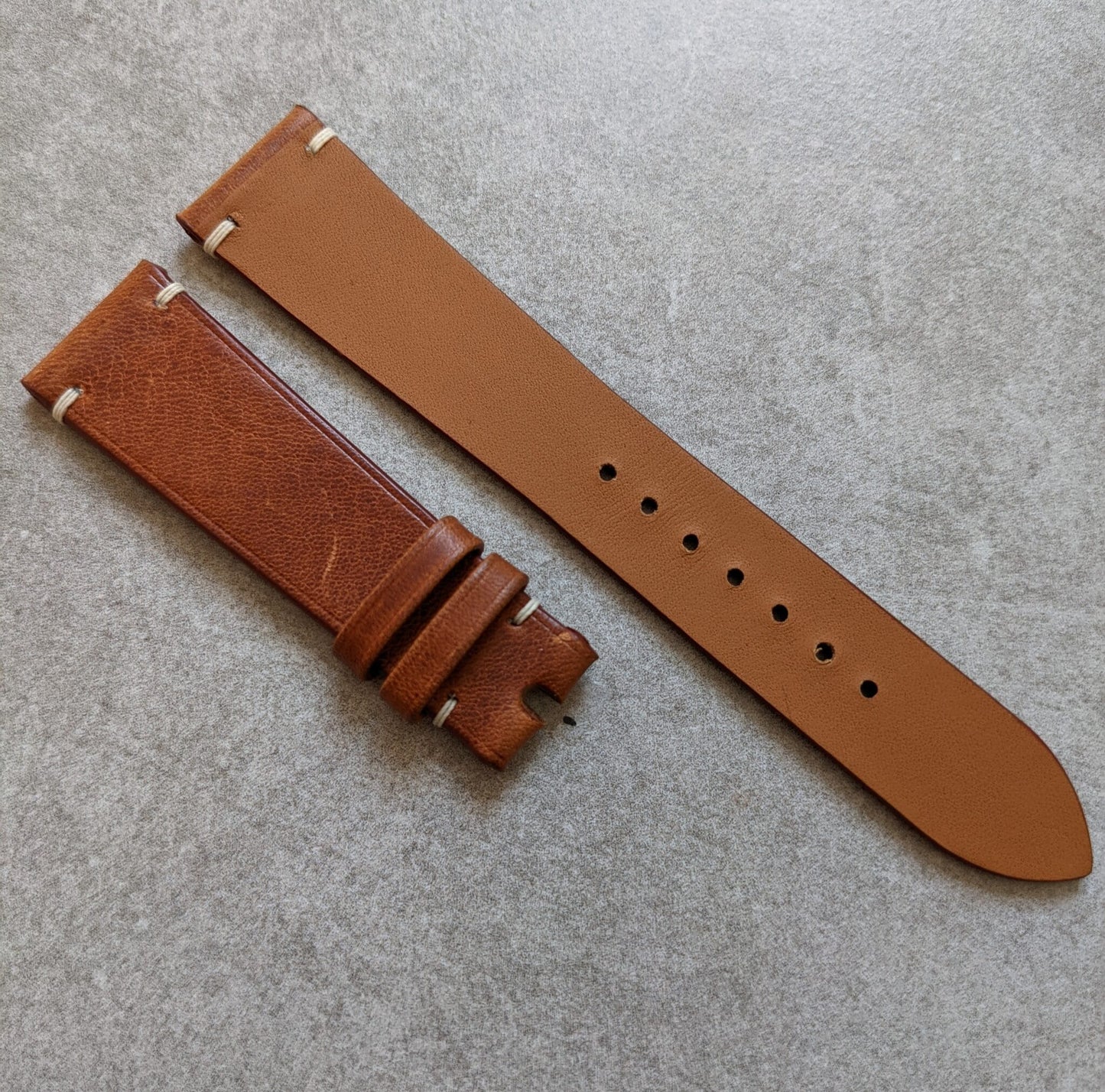Badalassi Wax Minimal Stitch Strap - Tan Brown