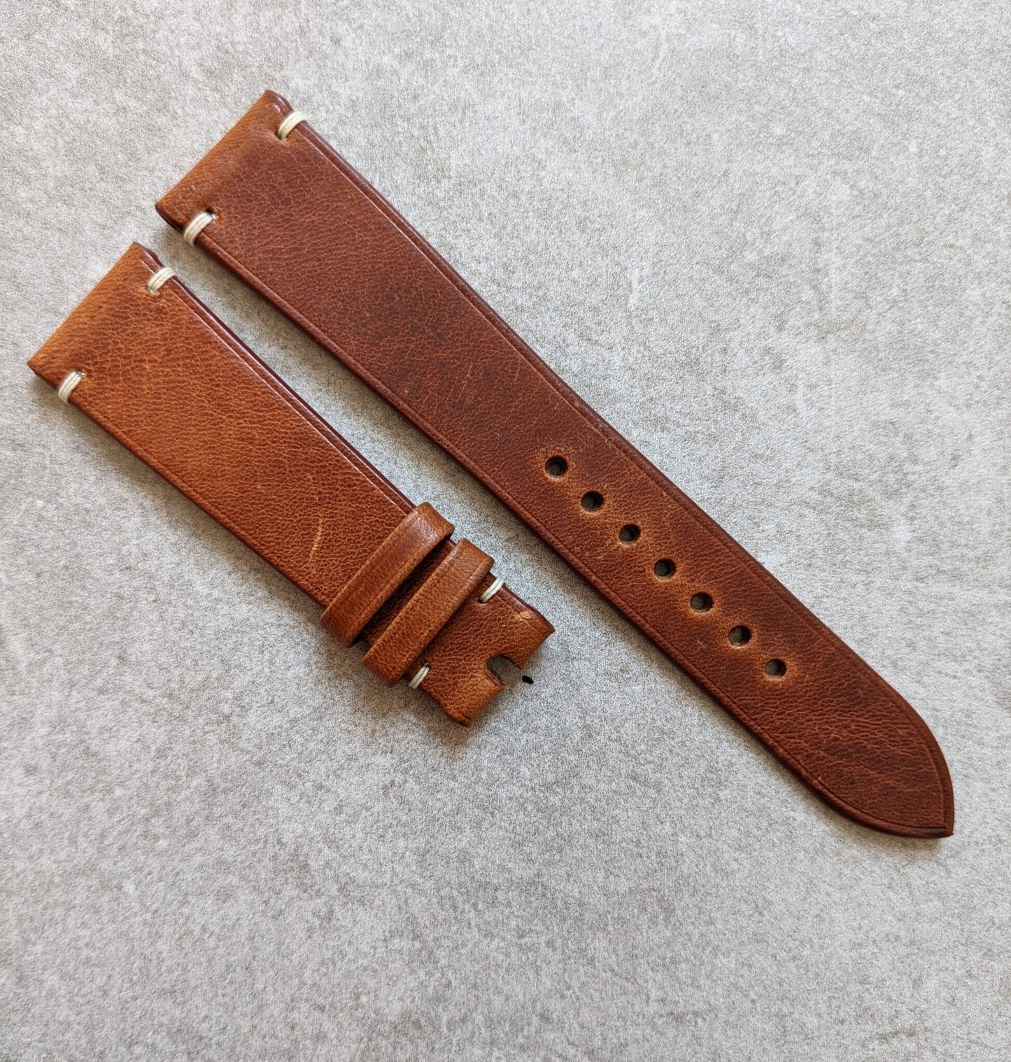 Badalassi Wax Minimal Stitch Strap - Tan Brown