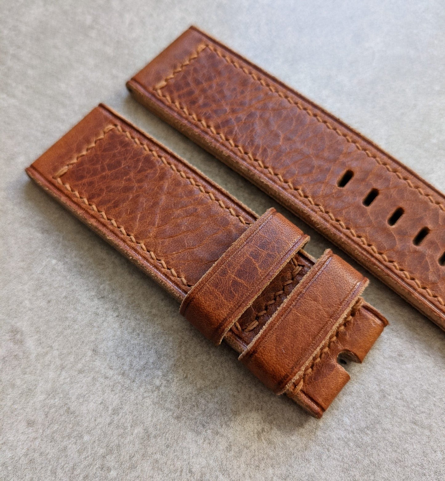 Badalassi Wax Panerai Strap - Tan Brown