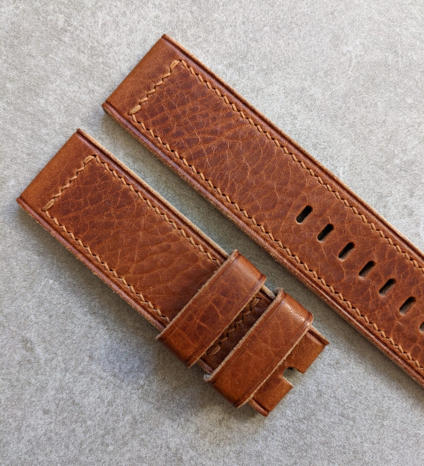 Badalassi Wax Panerai Strap - Tan Brown