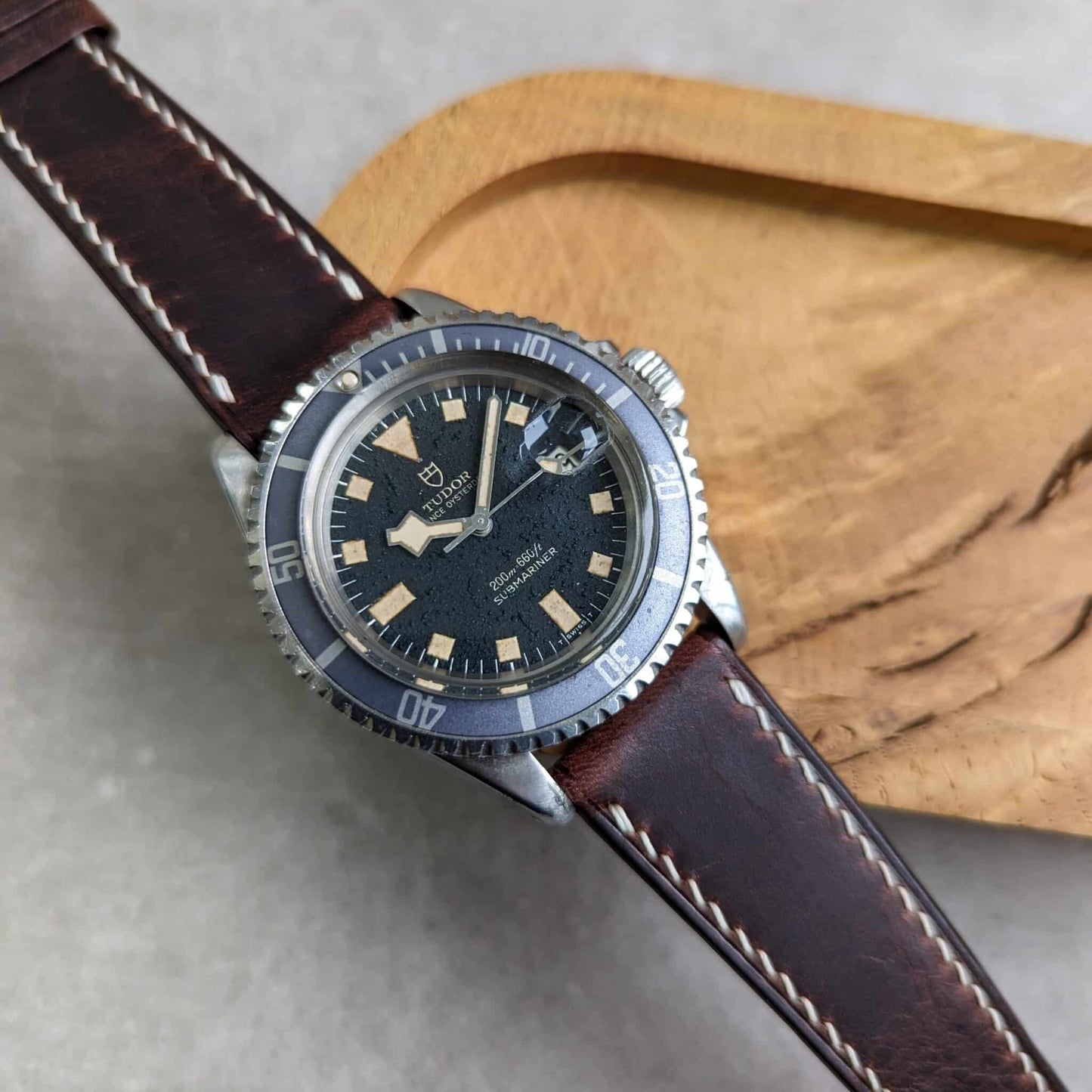 Badalassi Wax Strap - Dark Brown W/Cream stitch