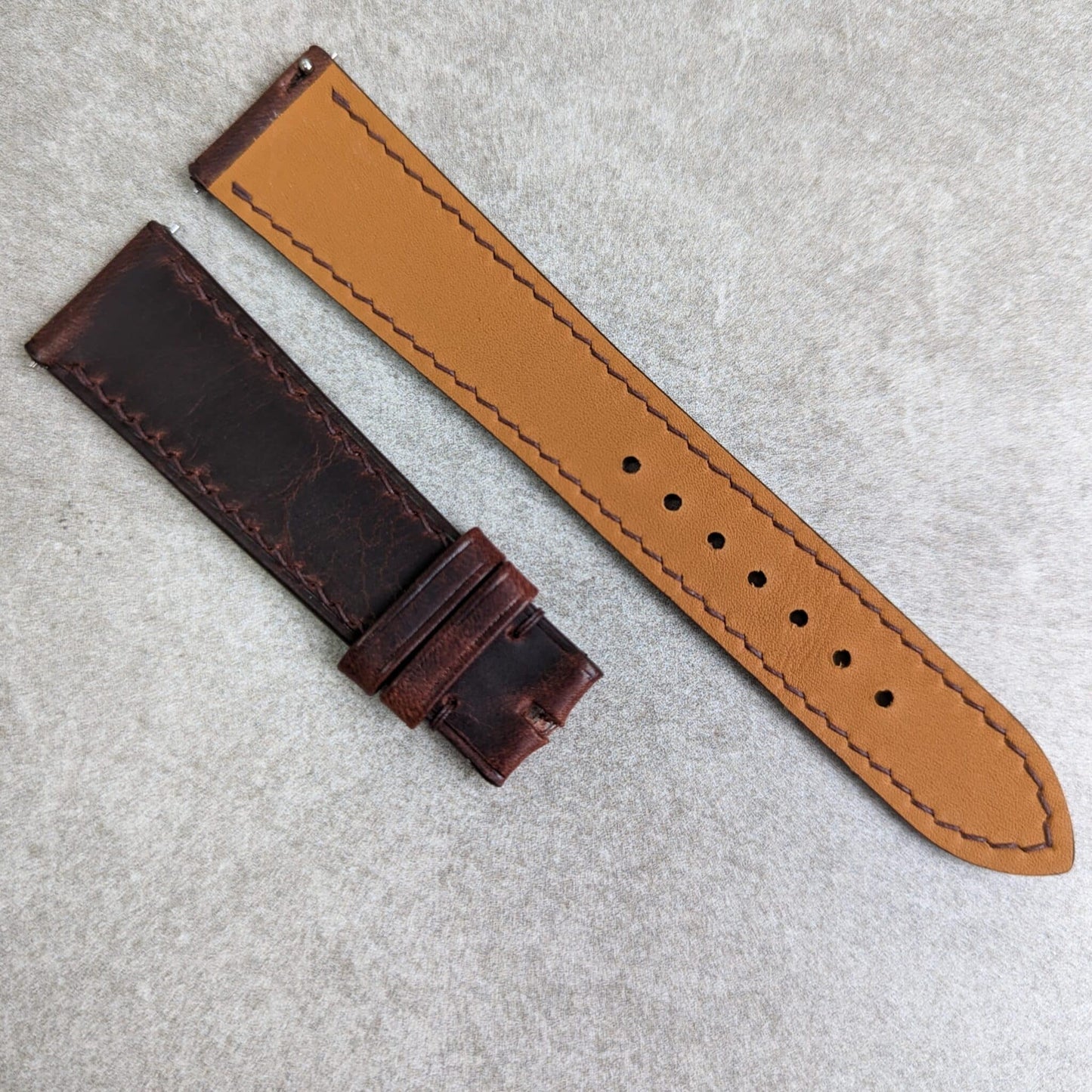 Badalassi Wax Strap - Dark Brown W/Matching stitch