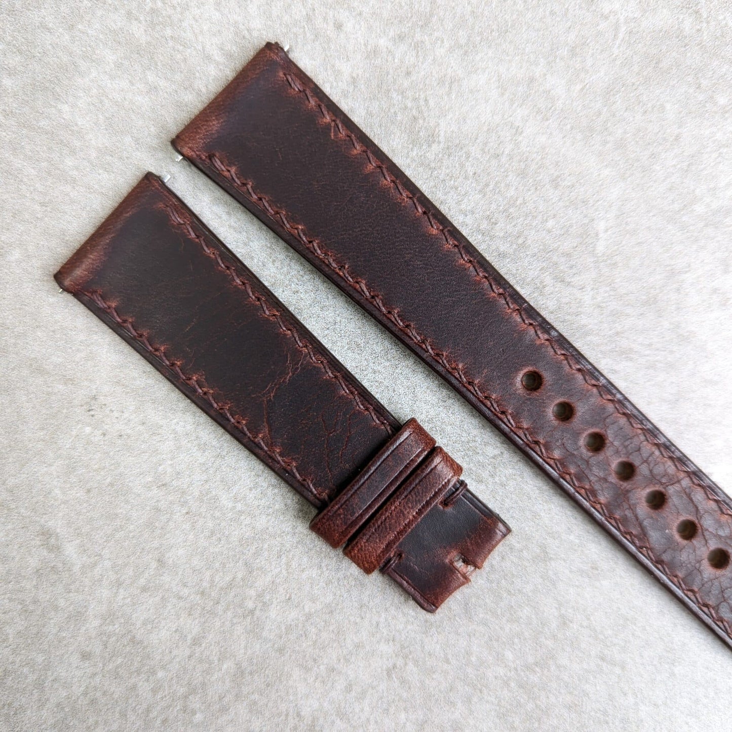 Badalassi Wax Strap - Dark Brown W/Matching stitch