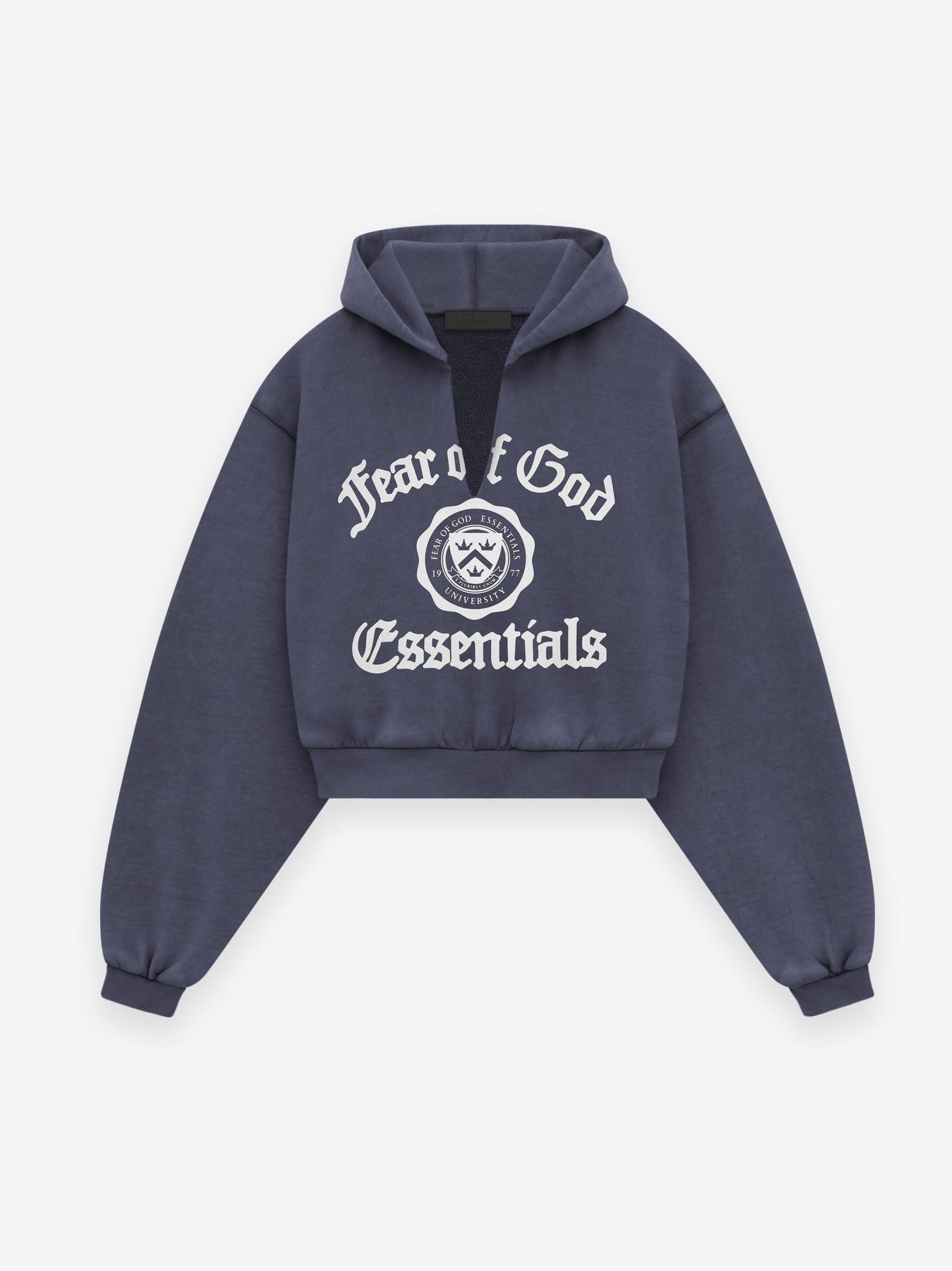 Women's Heavy Fleece Cropped V-Neck Hoodie