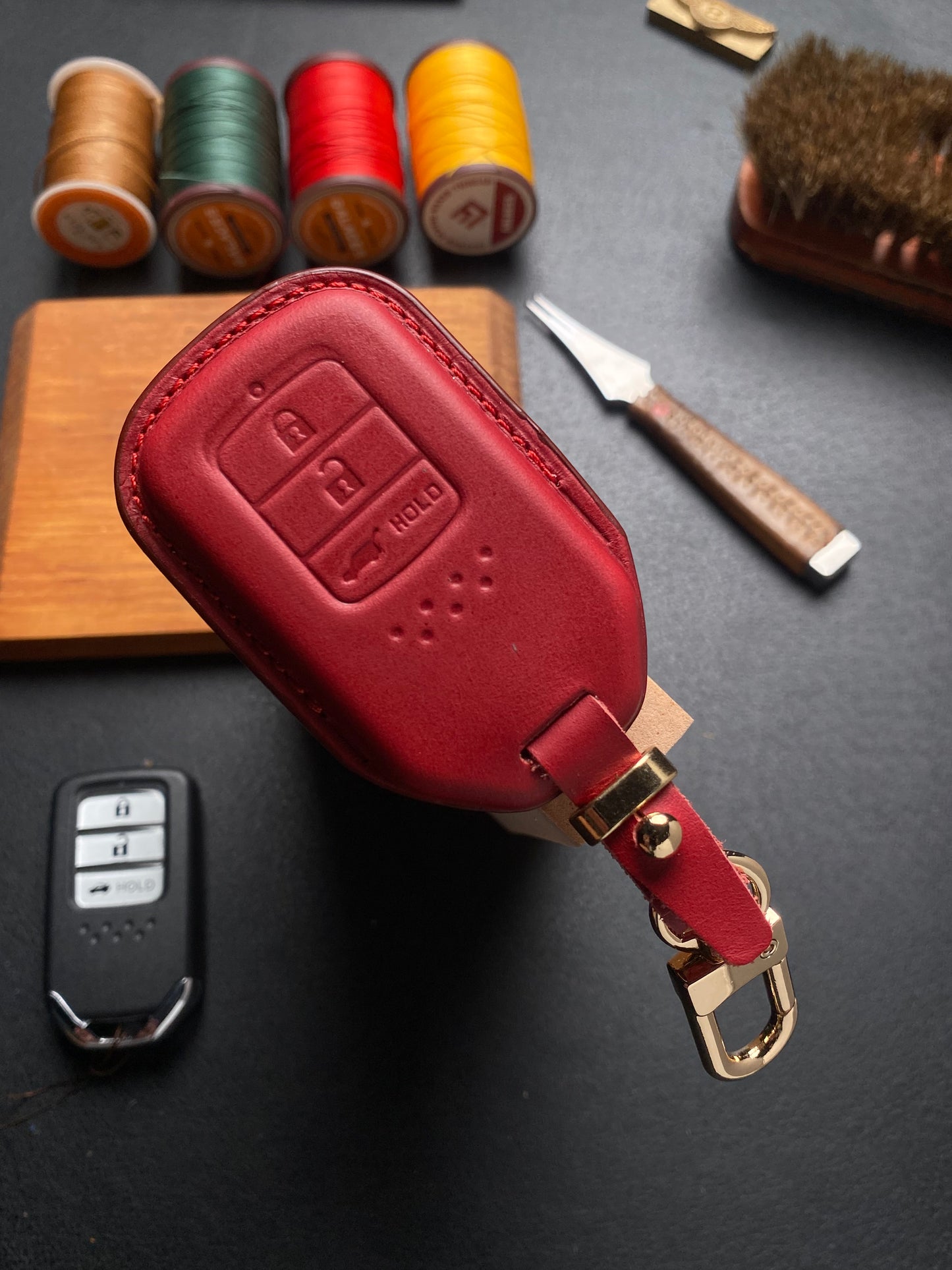 Leather Key Case for Honda City, BR-V (2014–2020)