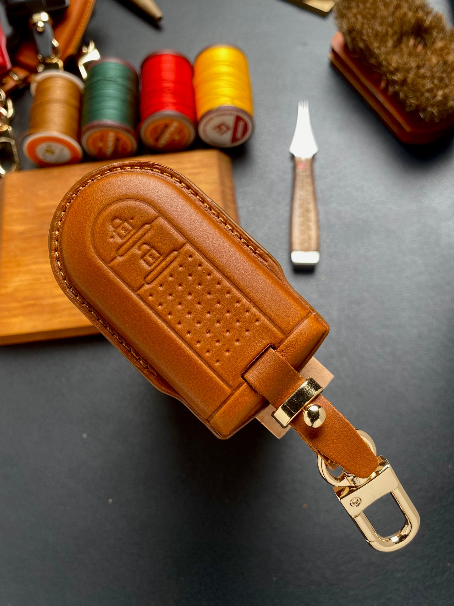 Leather Key Case for Toyota WIGO, Rush (2018-2022)