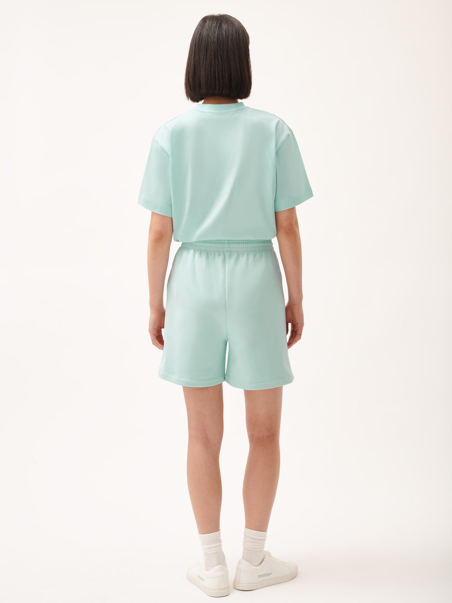 Womens 365 Midweight Mid Length Shorts—reflect blue