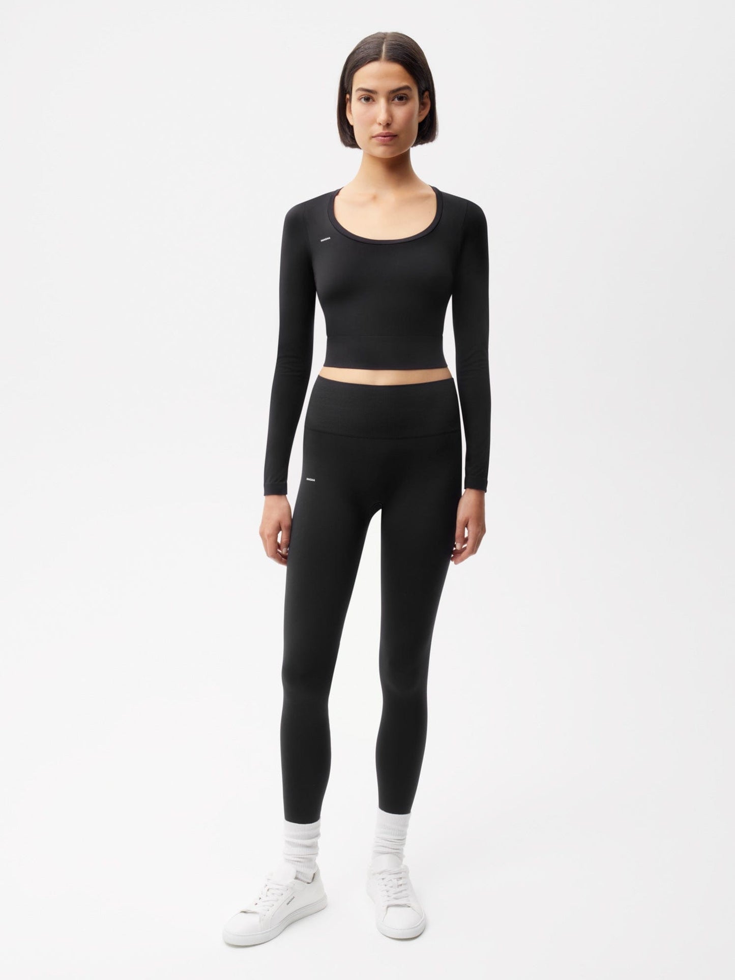 Womens Plant-Stretch Compressive Leggings—Black