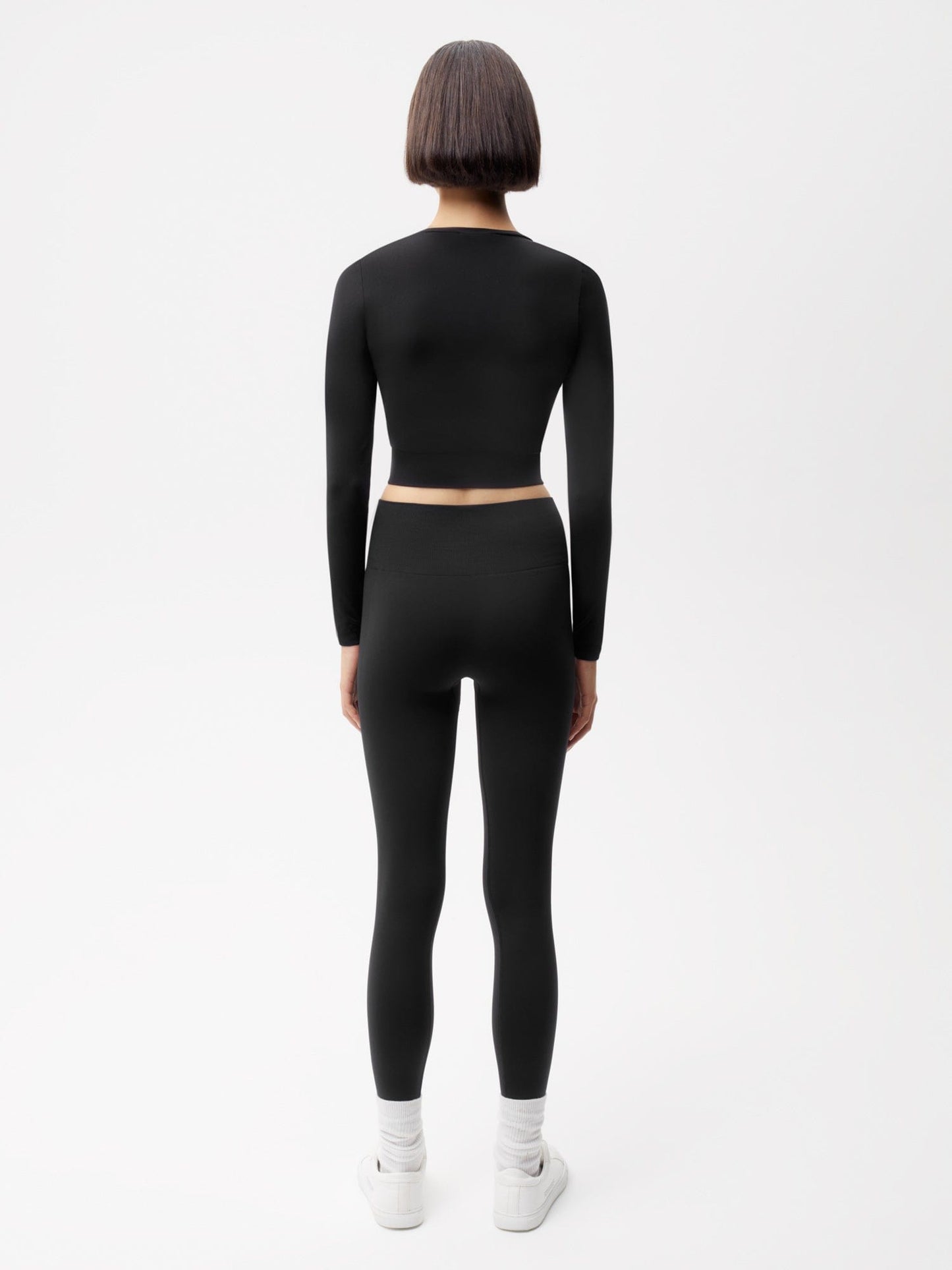 Womens Plant-Stretch Compressive Leggings—Black