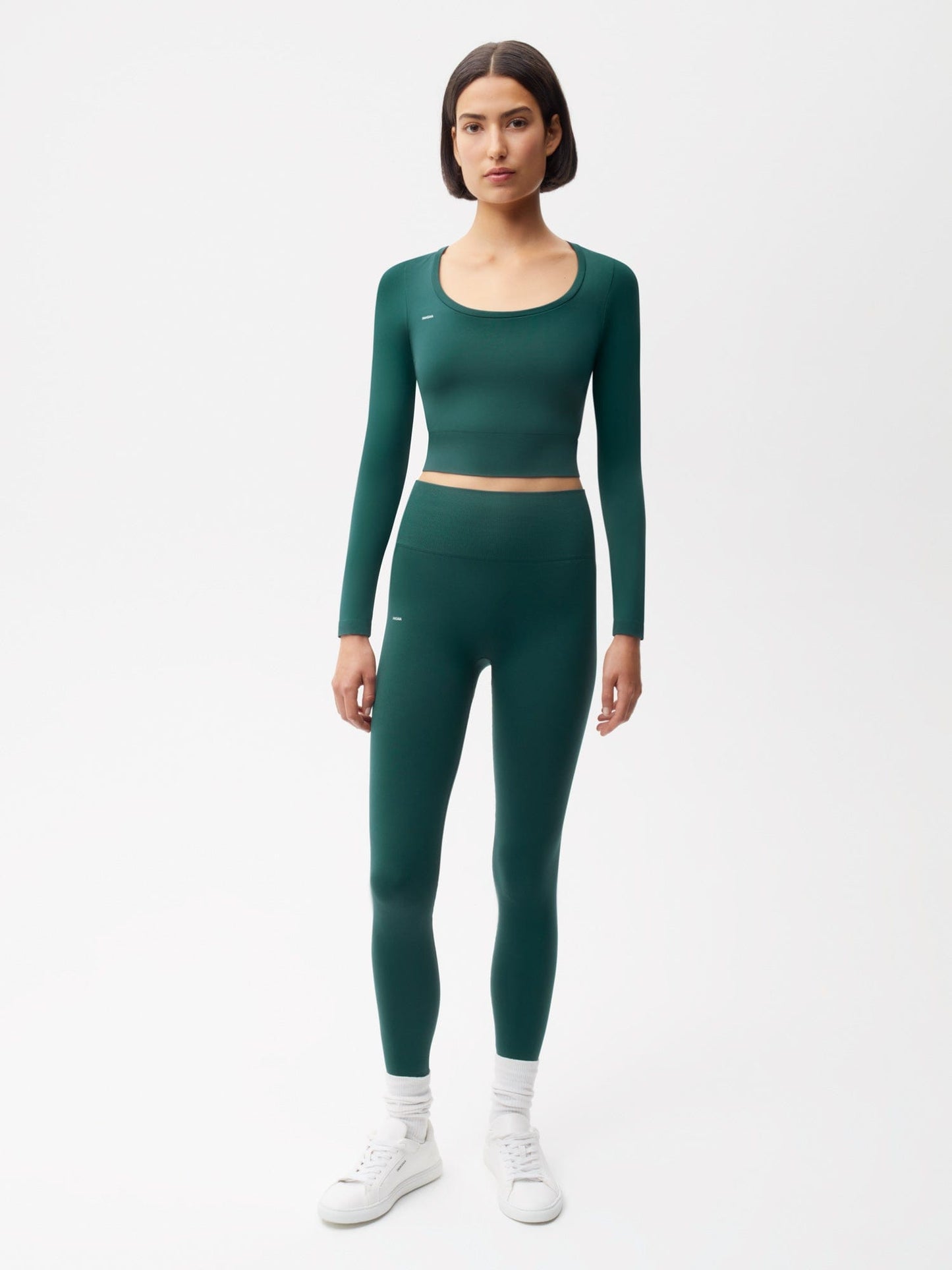 Womens Plant-Stretch Compressive Leggings—Foliage Green