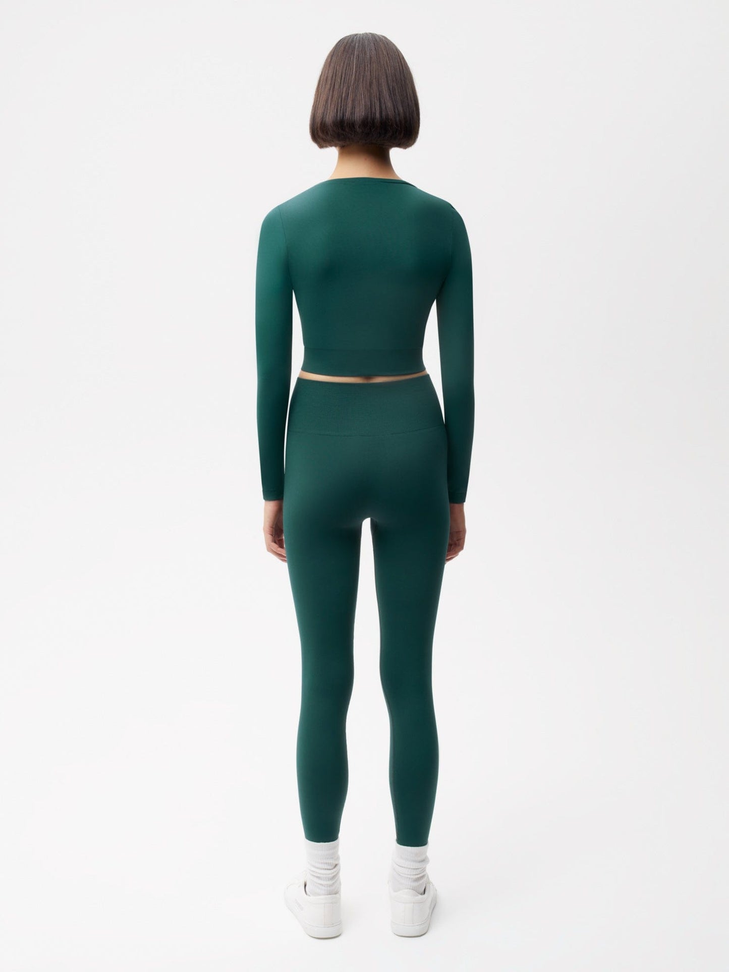 Womens Plant-Stretch Compressive Leggings—Foliage Green