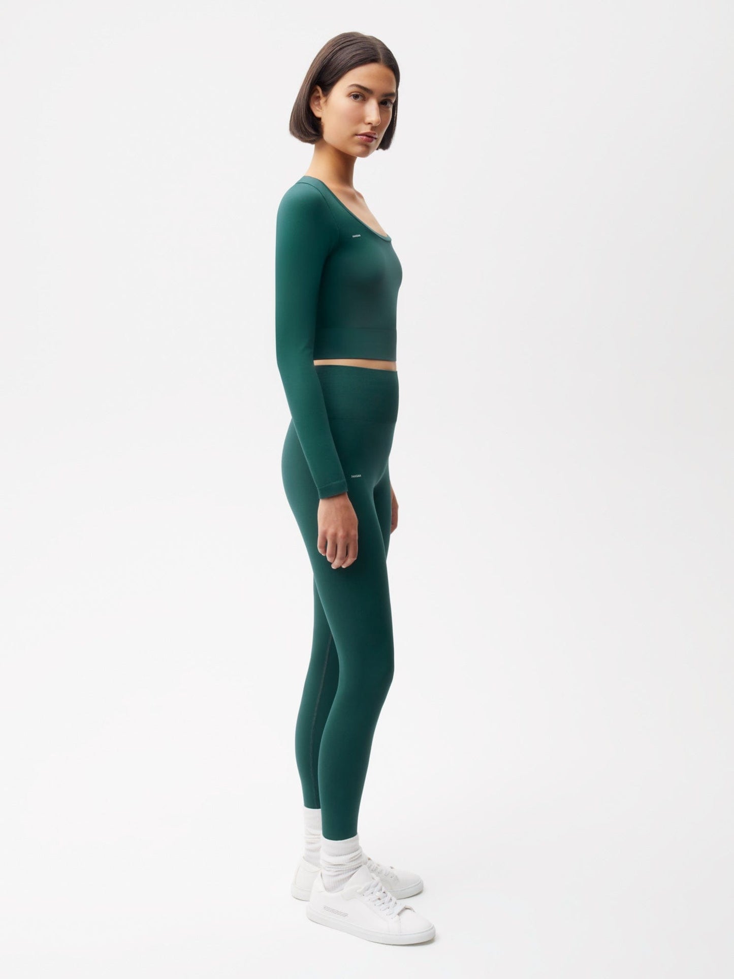 Womens Plant-Stretch Compressive Leggings—Foliage Green
