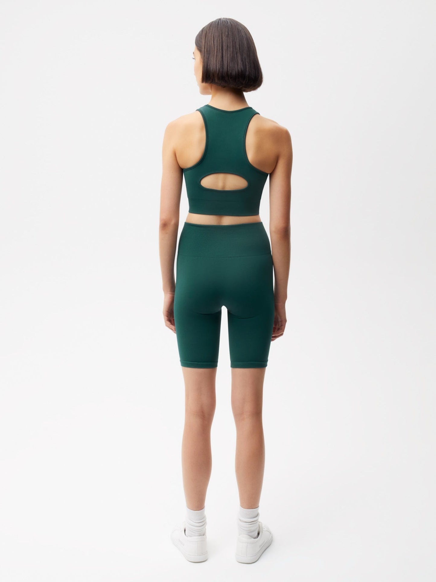 Women's Plant-Stretch Compressive Cycle Shorts—Foliage Green