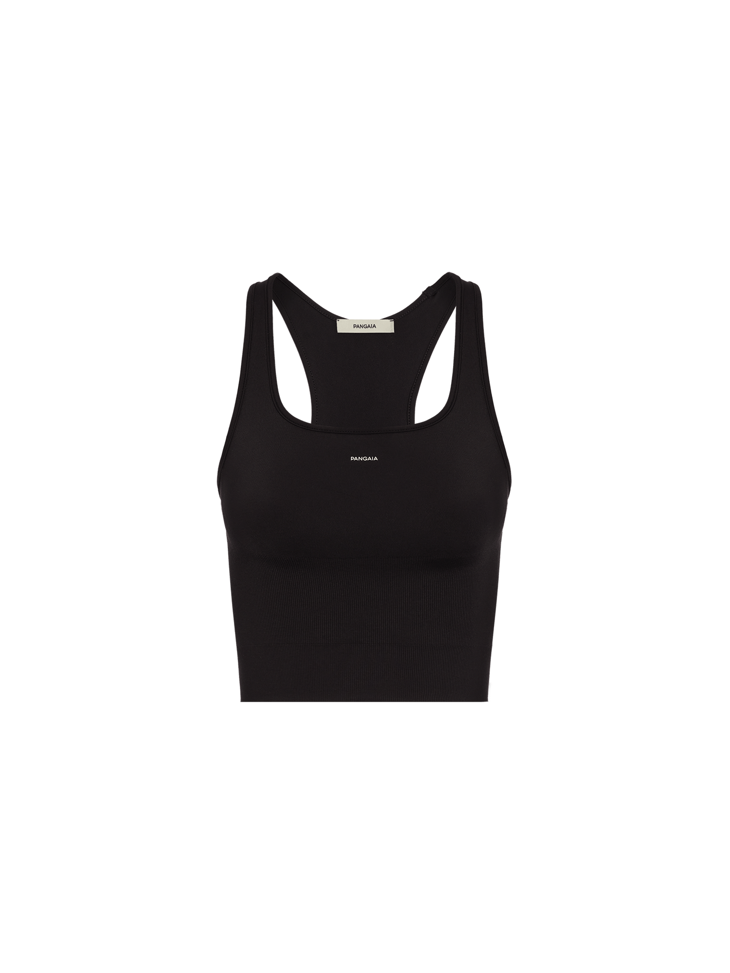 Womens Plant-Stretch Compressive Ribbed Tank Top—black