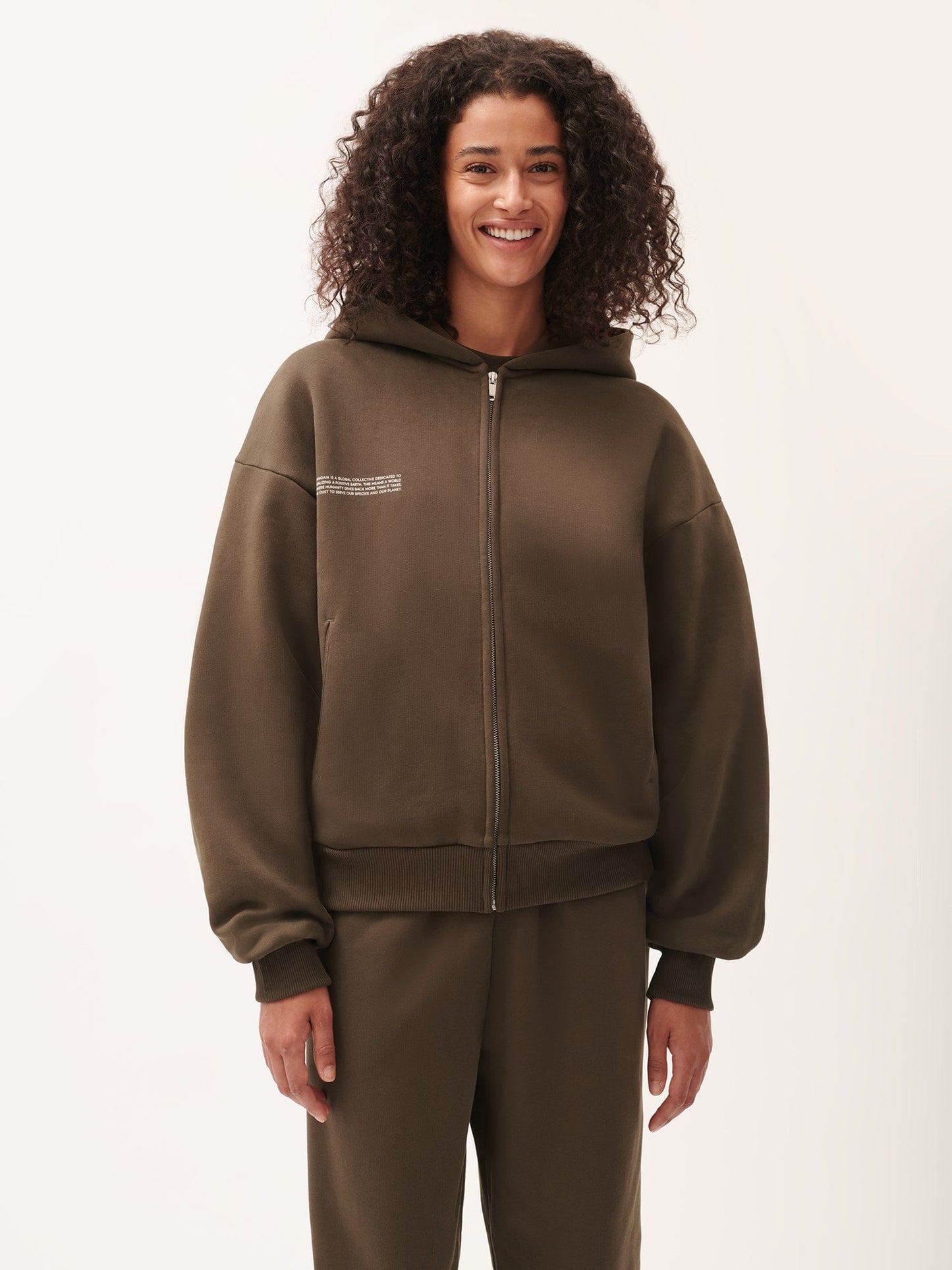 Womens DNA Heavyweight Zipped Hoodie—cacoa brown