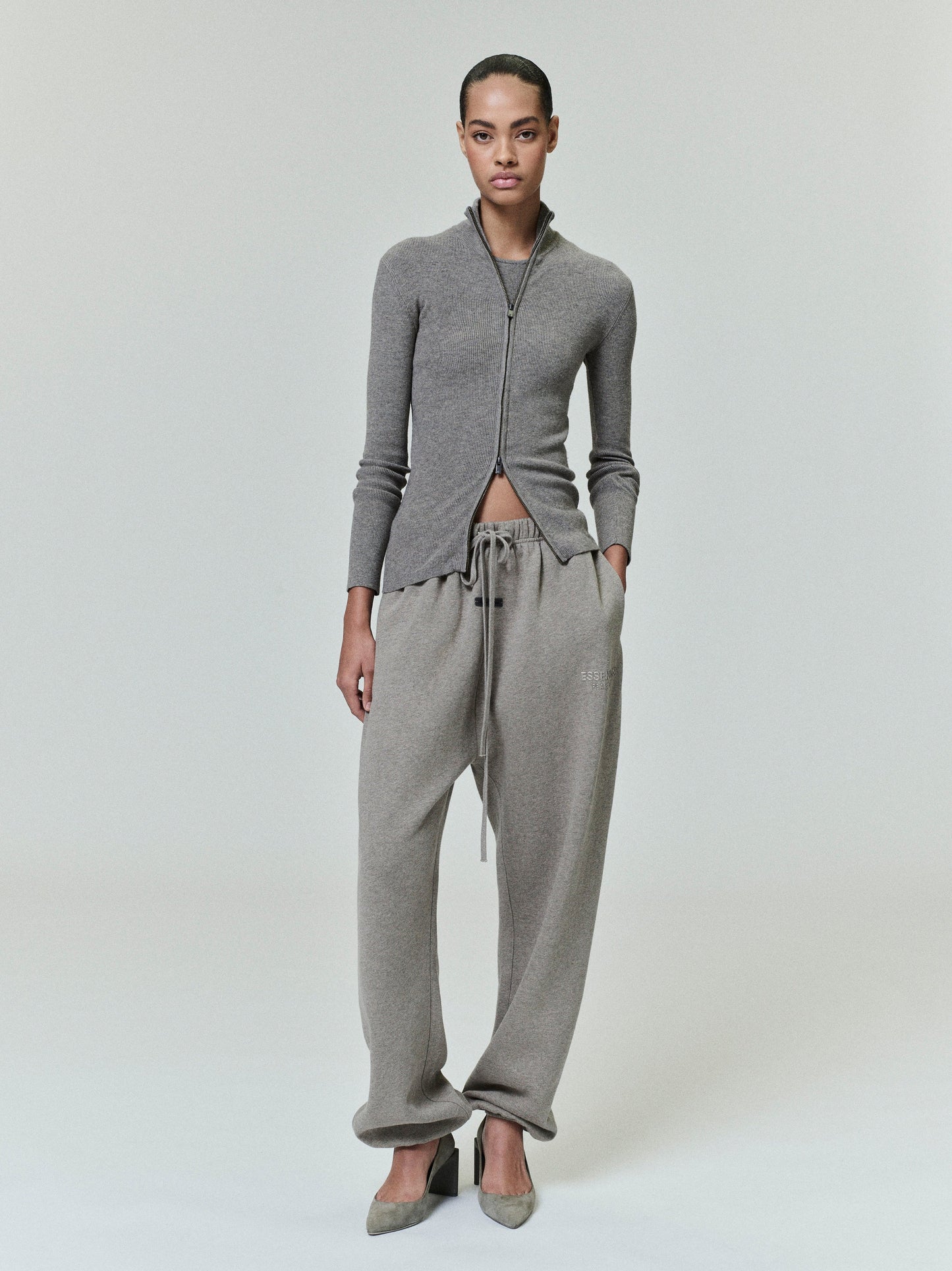 Womens Soft Rib Knit Zip-Up Jacket