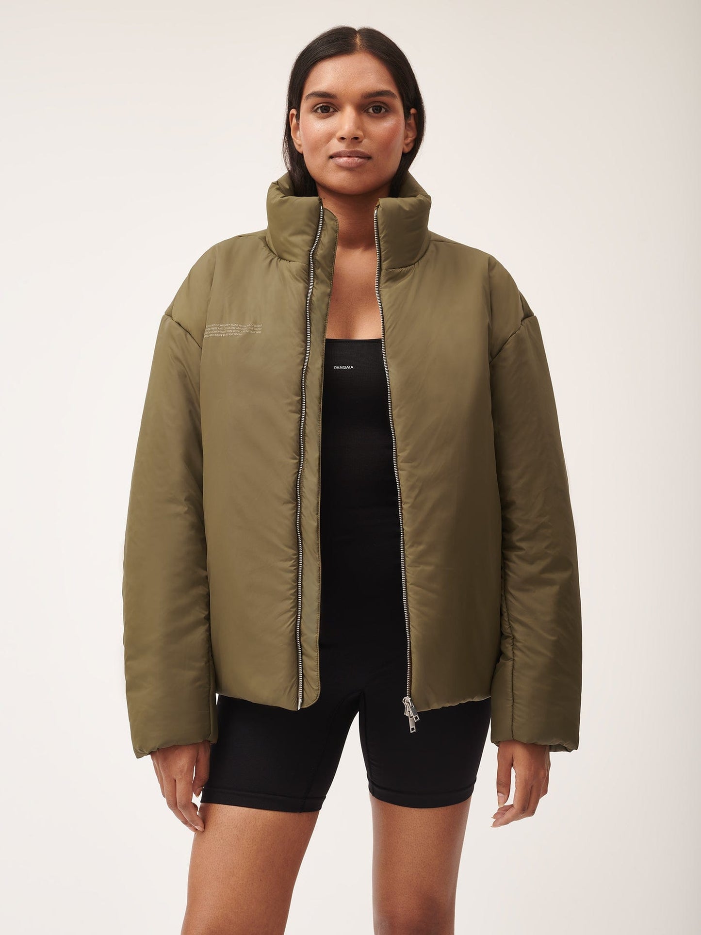 Womens Flower-Warmth Puffer Jacket—Soil Brown
