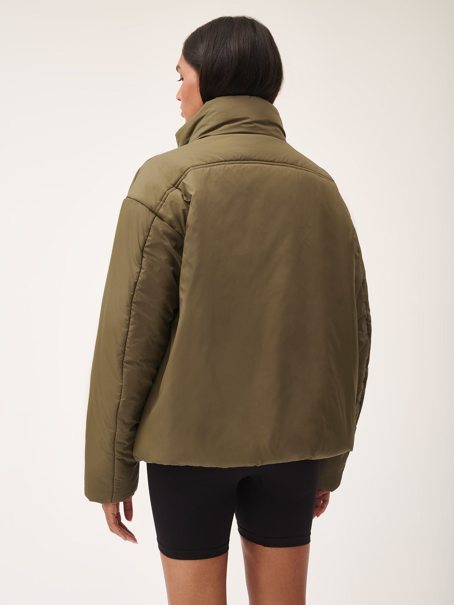 Womens Flower-Warmth Puffer Jacket—Soil Brown
