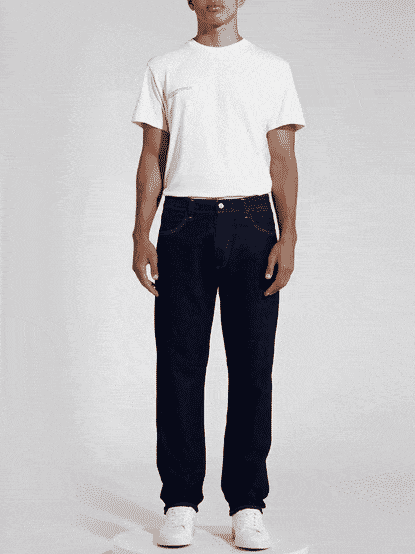 Womens Hemp Denim Straight-Leg Jeans—rinse wash