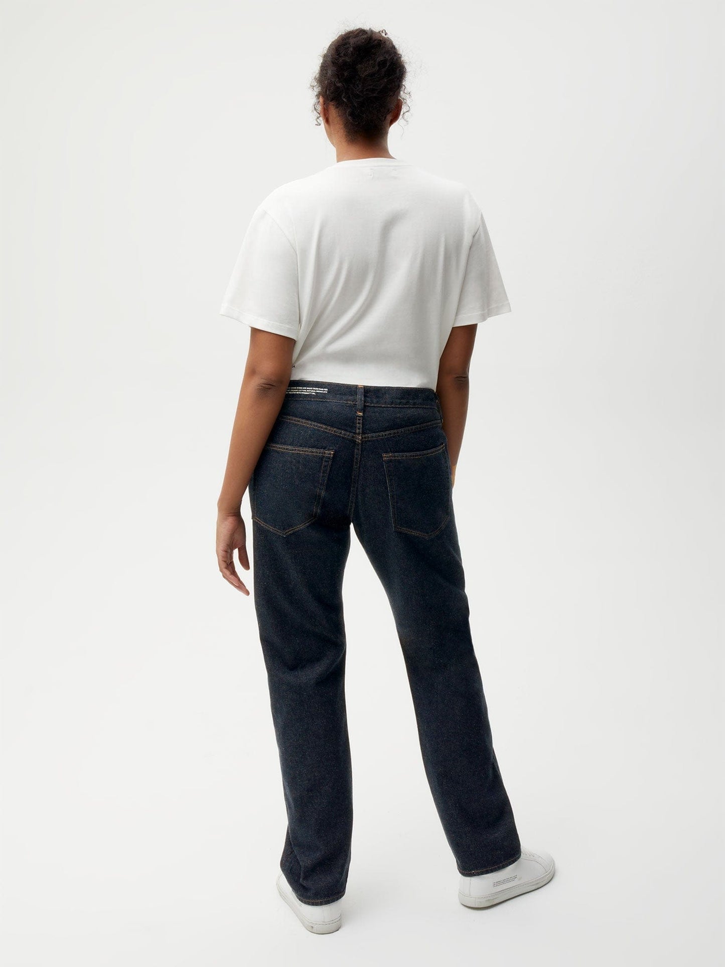 Womens Hemp Denim Straight-Leg Jeans—rinse wash