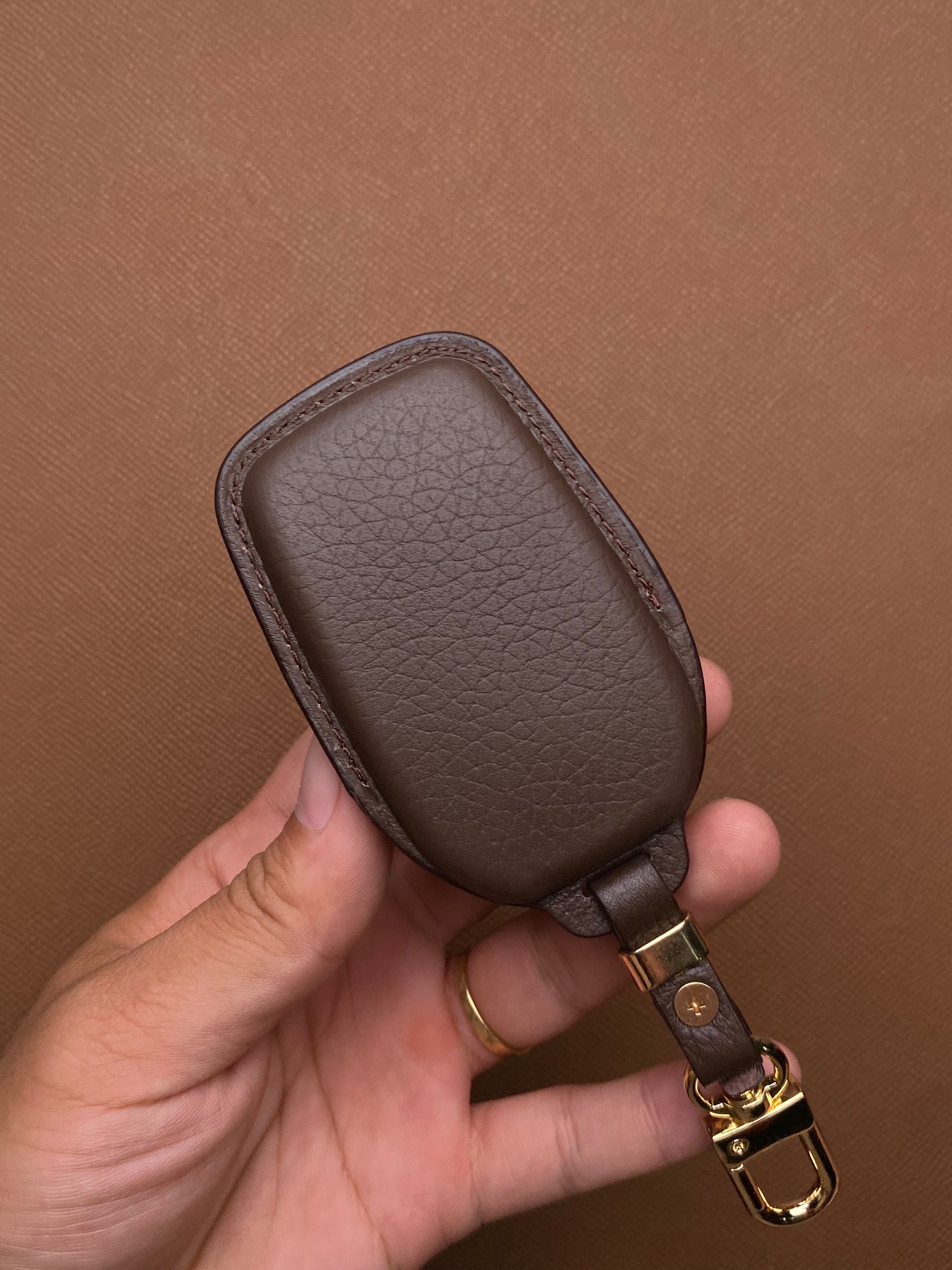 Leather Key Case for Toyota Fortuner, Innova V, Hilux G (2017-2022) 3-Button Smart Key - TOC3OTO