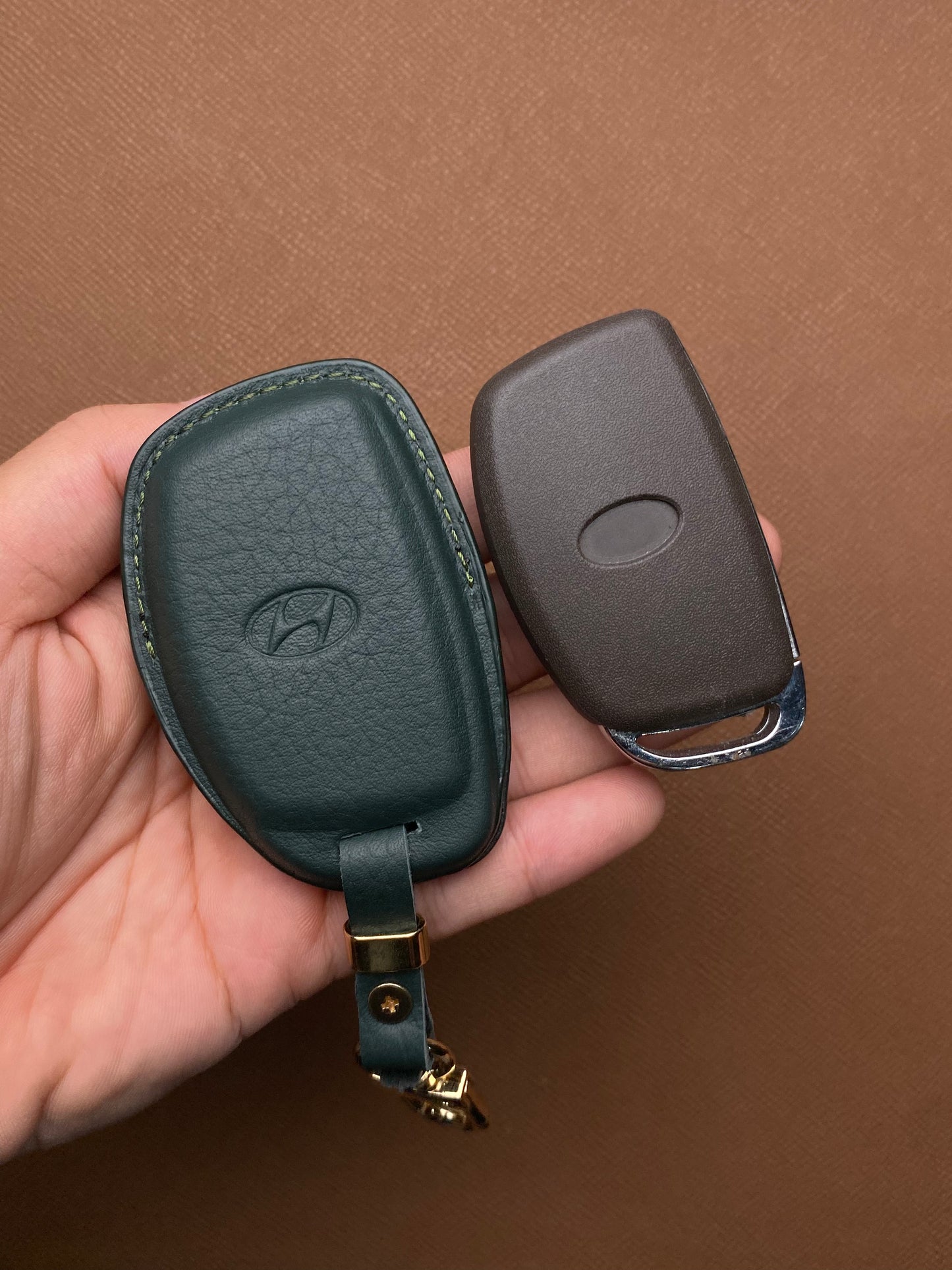 Leather Car Key Case for Hyundai Tucson, i10, Elantra (2018-2021) - HUYC3